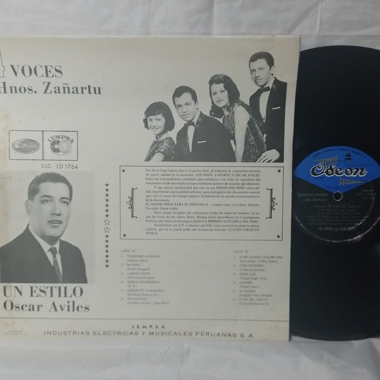 lp Los Zañartu con oscar aviles cuatro voces un estilo made peru 1983 criollo folk