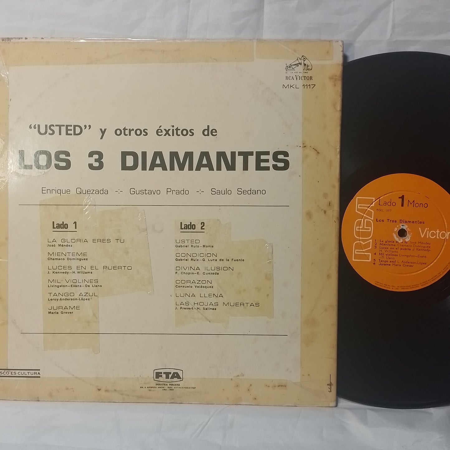 lp Los Tres Diamantes Usted Y Otros Exitos made peru 1958 bolero latin