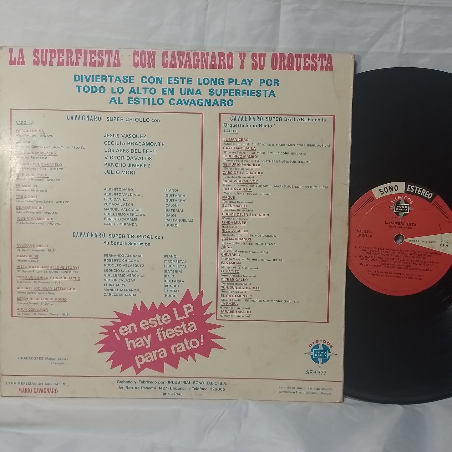 lp mario Cavagnaro la Super Fiesta made peru 1981 criollo folk