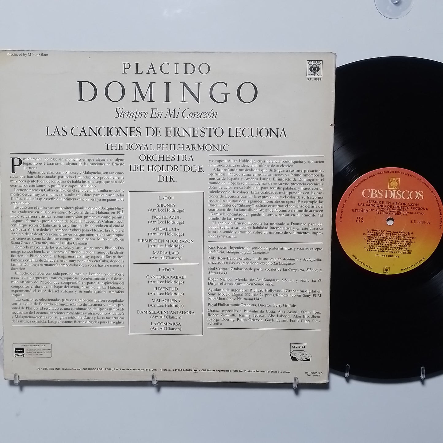 lp placido domingo siempre en mi corazon made peru 1984 clasico