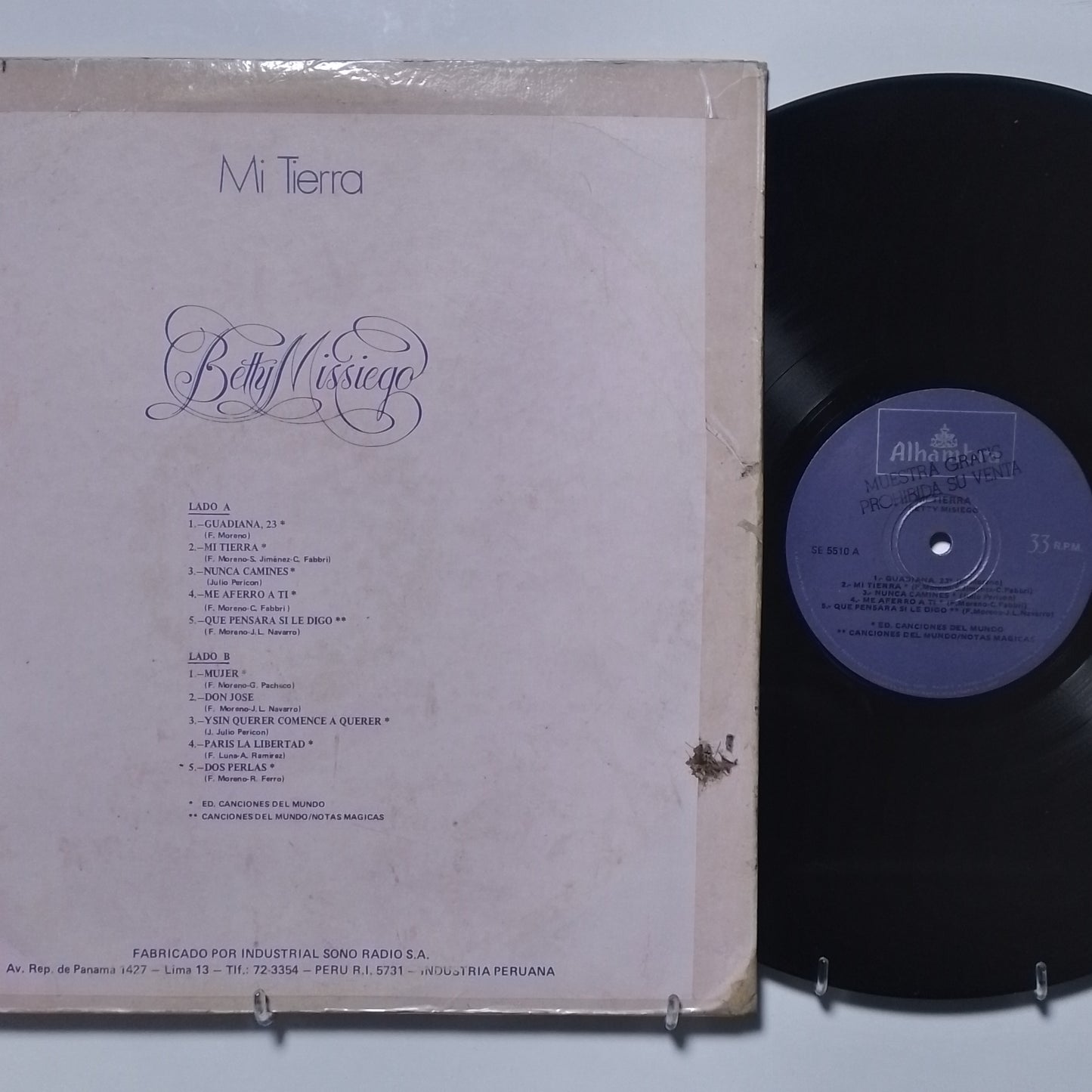 lp berry misiego mi tierra made peru 1980 balada español