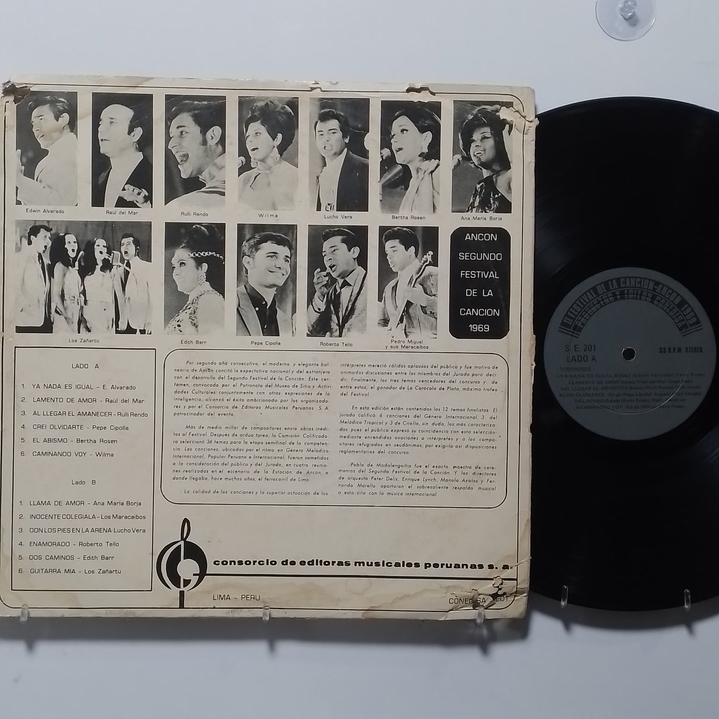 lp Ancon 1969 2do Festival De La Cancion Pedro Miguel Y Sus Maracaibos Rulli Rendo varios made peru 1969 latin balada