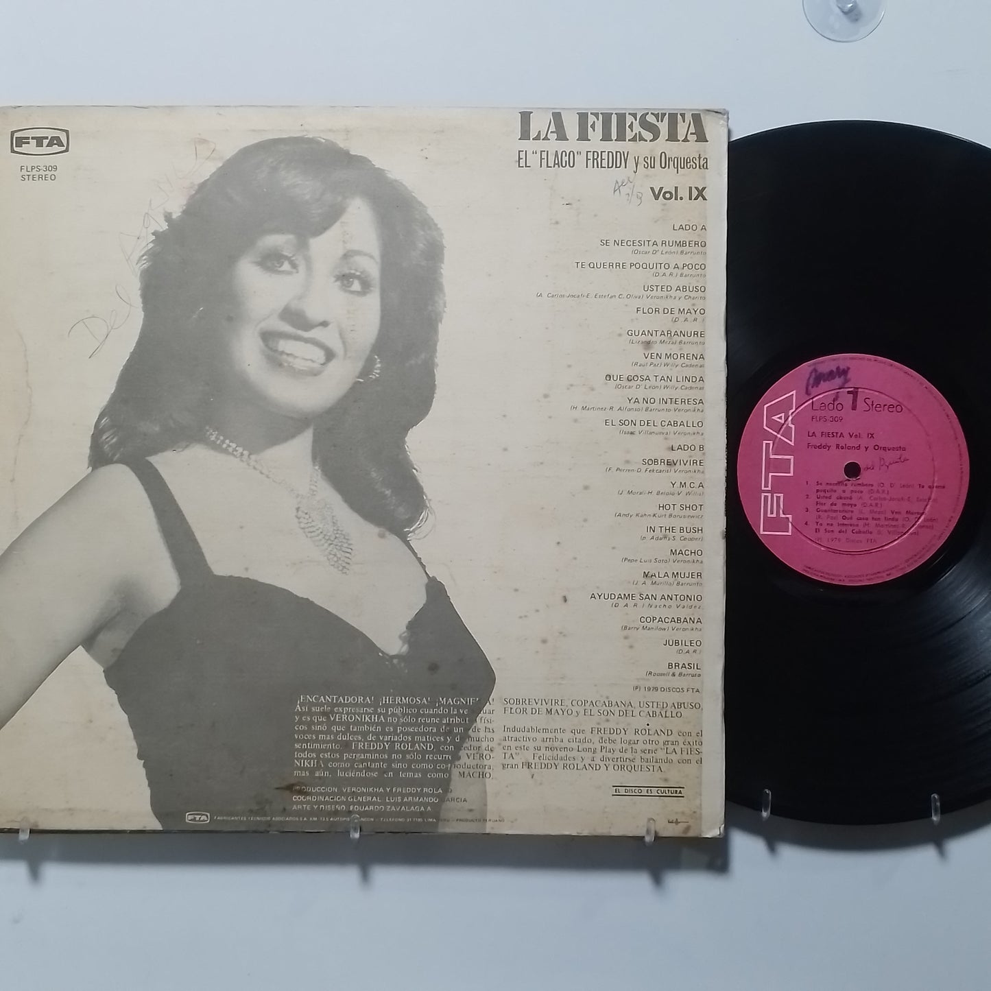 lp Freddy Roland Y Su Orquesta La Fiesta Vol IX made peru 1979 latin