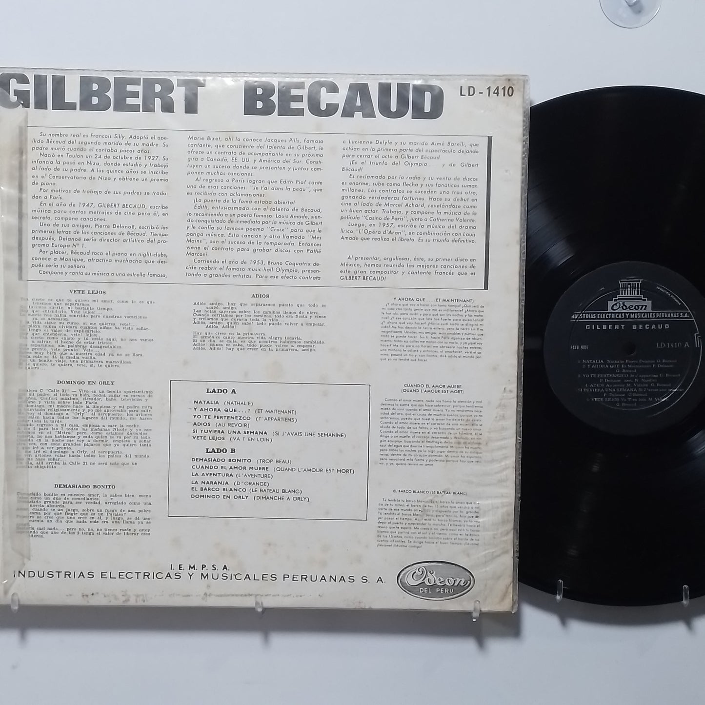 lp Gilbert Becaud Gilbert Becaud made peru 1964 español balada