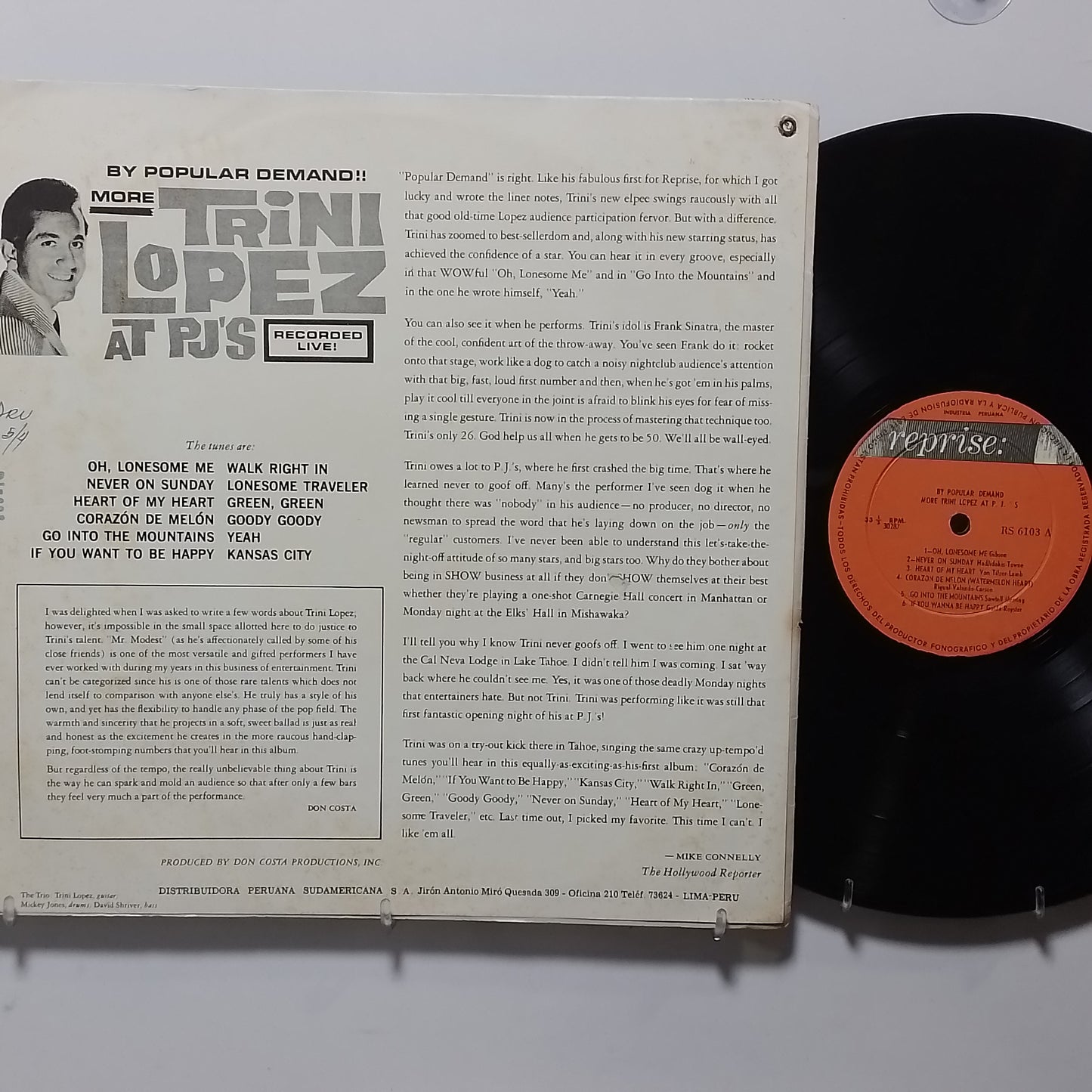 lp Trini Lopez By Popular Demand More Trini Lopez At PJs made peru 1964 rock