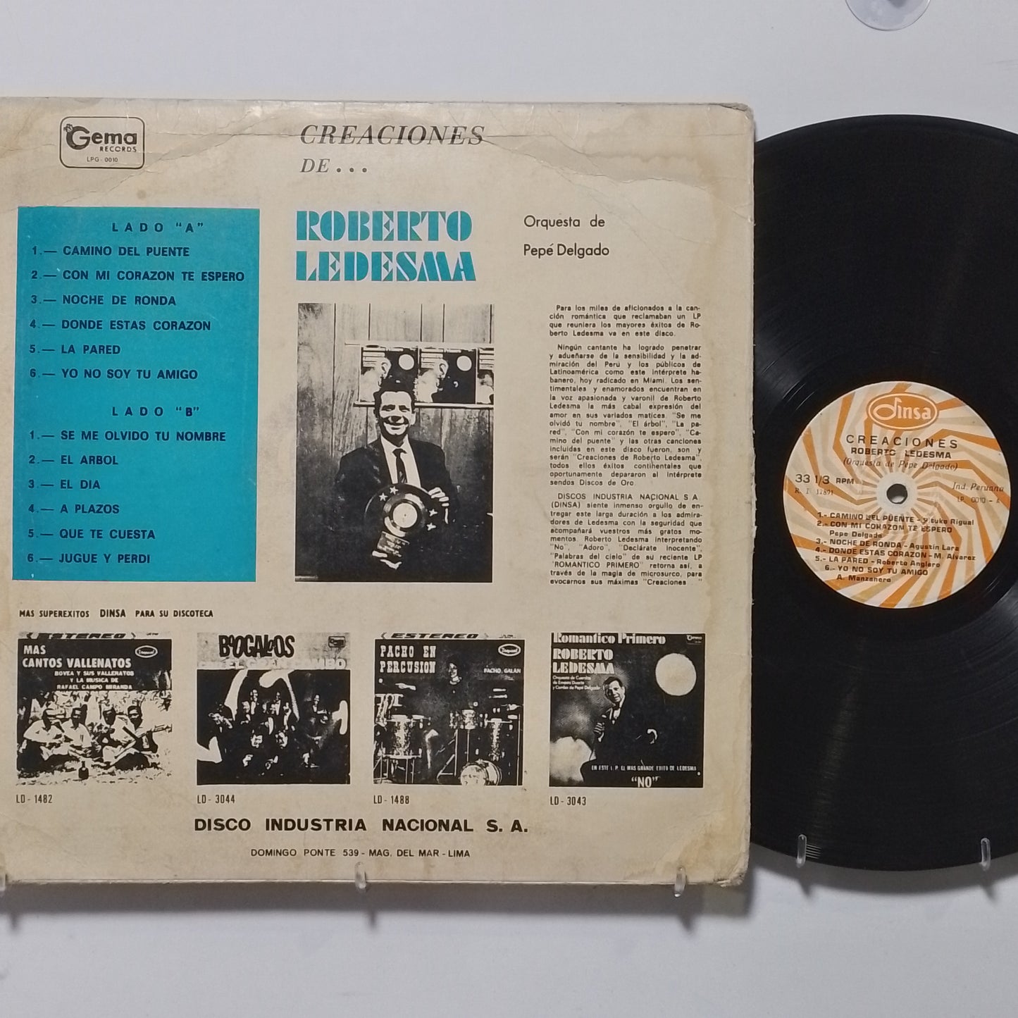 lp roberto ledesma made peru 1980 latin bolero