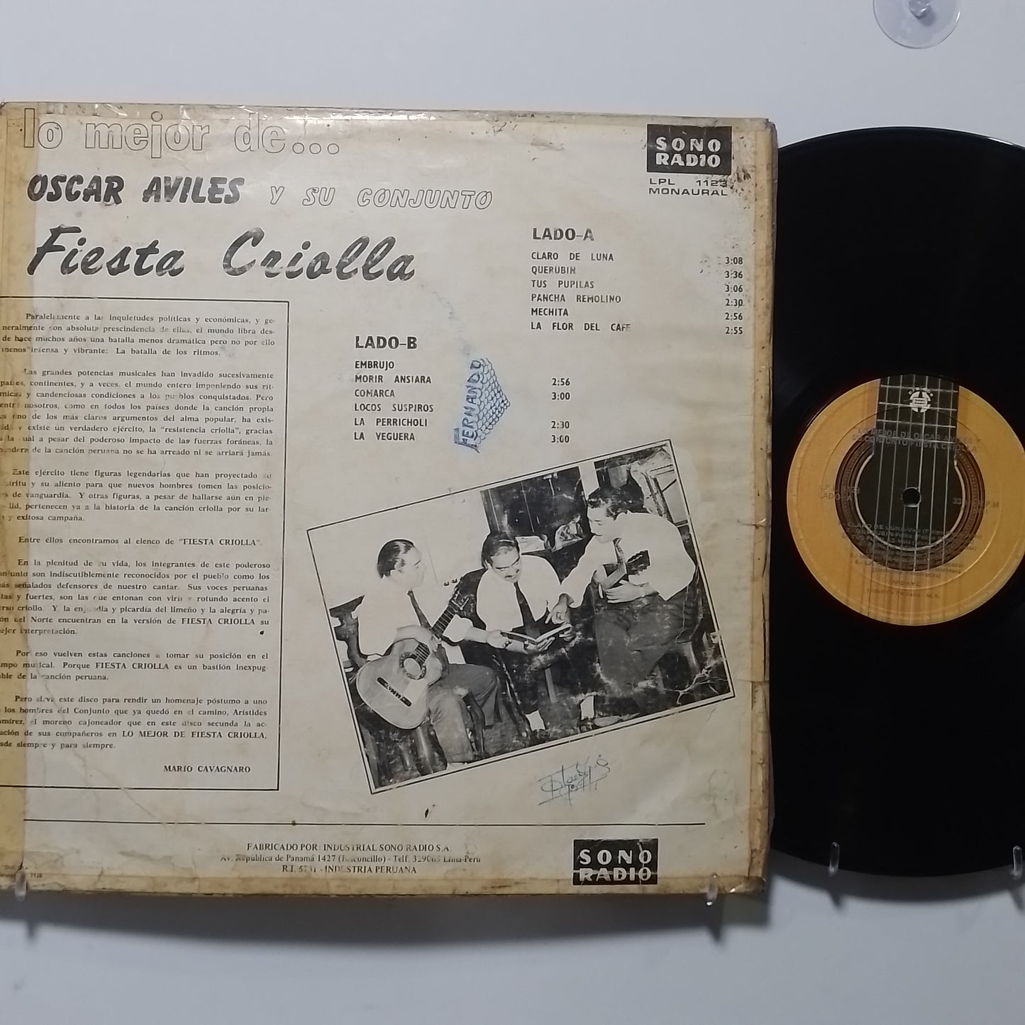 lp Oscar Aviles Y Su Conjunto Fiesta Criolla lo mejor de made peru 1965 criollo folk