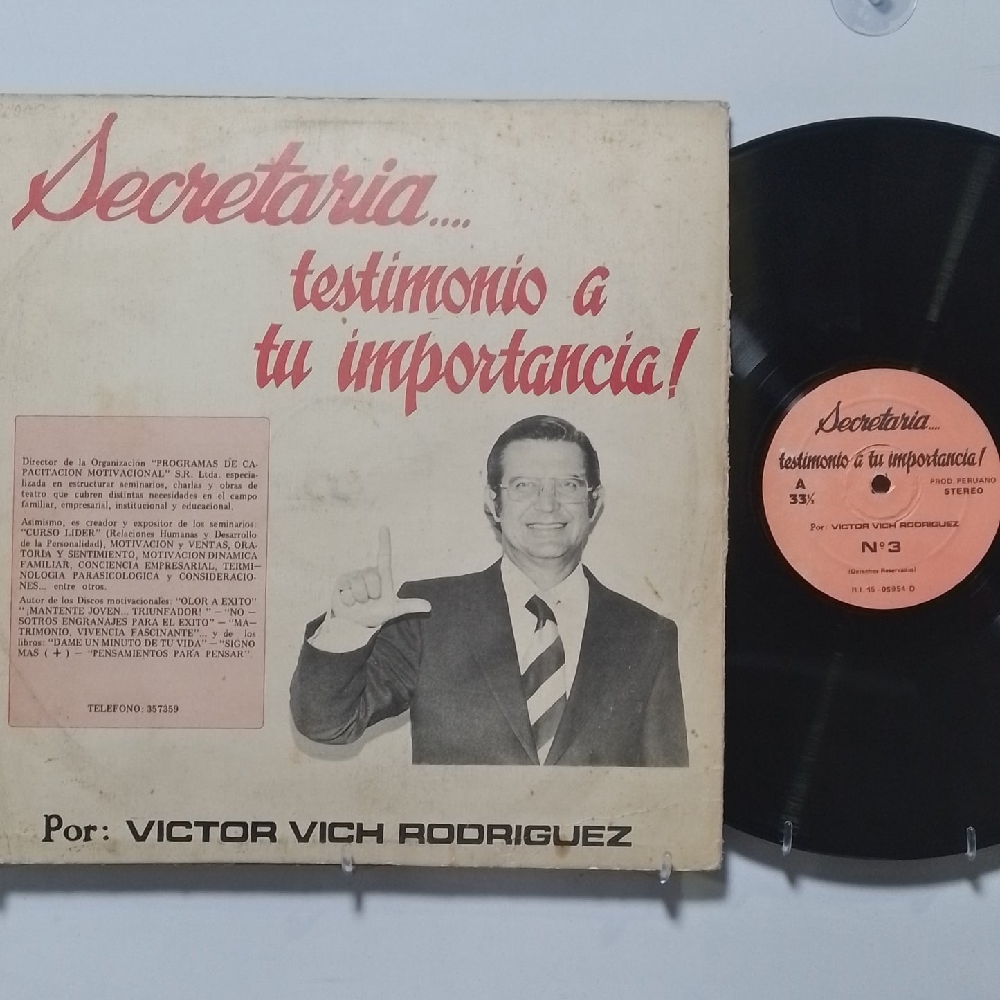 lp secretaria testimonio a tu importancia victor vinch rodriguez made peru 1980 autoayuda