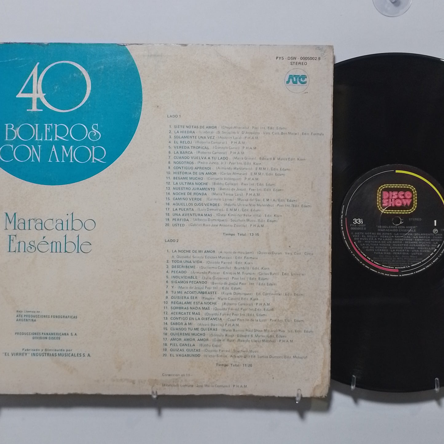 lp Maracaibo Ensemble 40 Boleros Con Amor made peru 1981 latin bolero