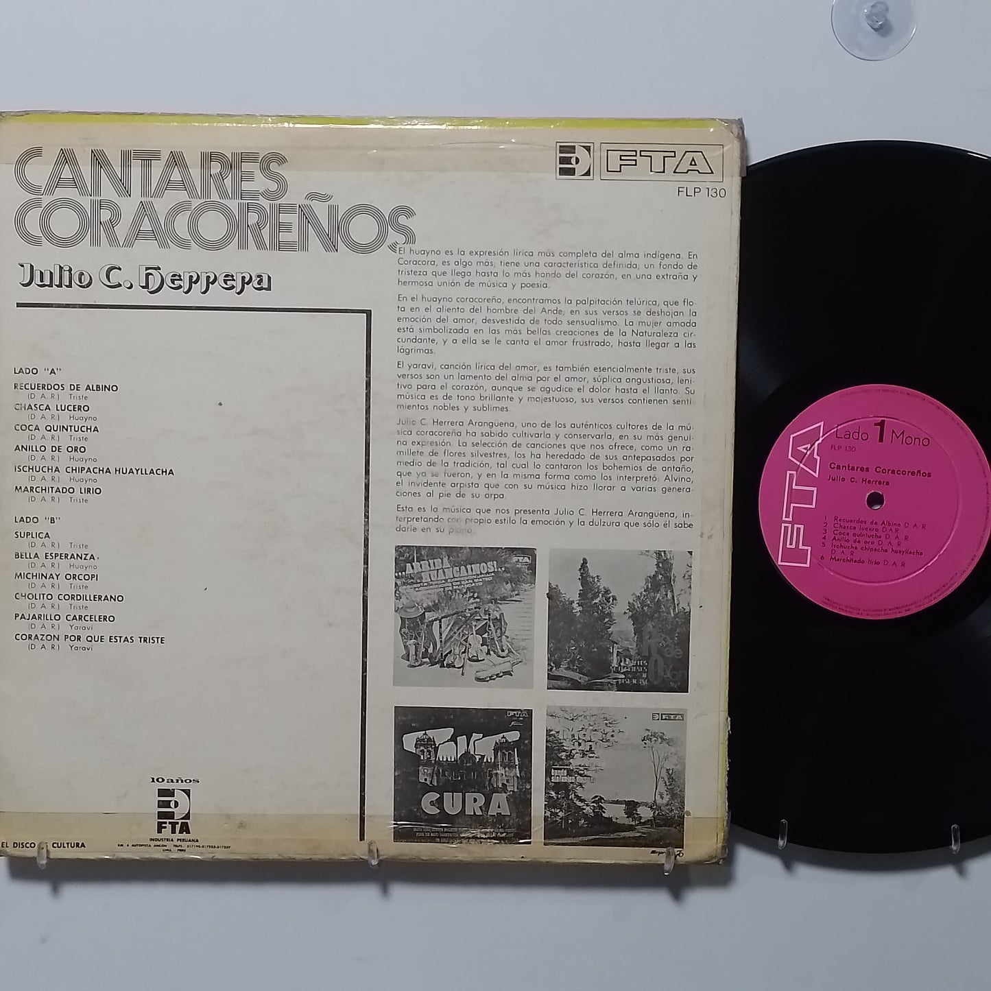 lp Julio C Herrera Cantares Coracoreños made peru 1980 huayno folk