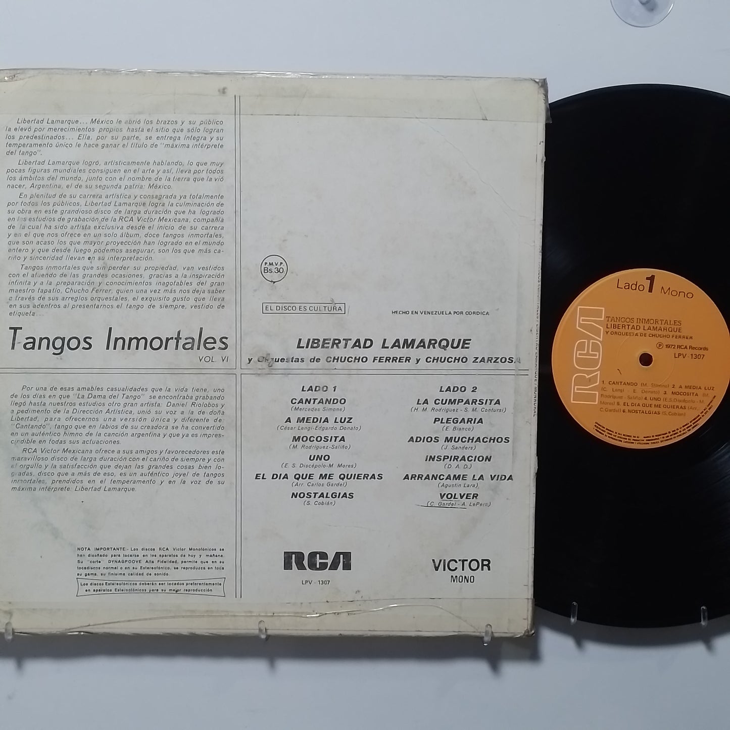 lp Libertad Lamarque Tangos Inmortales made venezuela 1972 folk tango