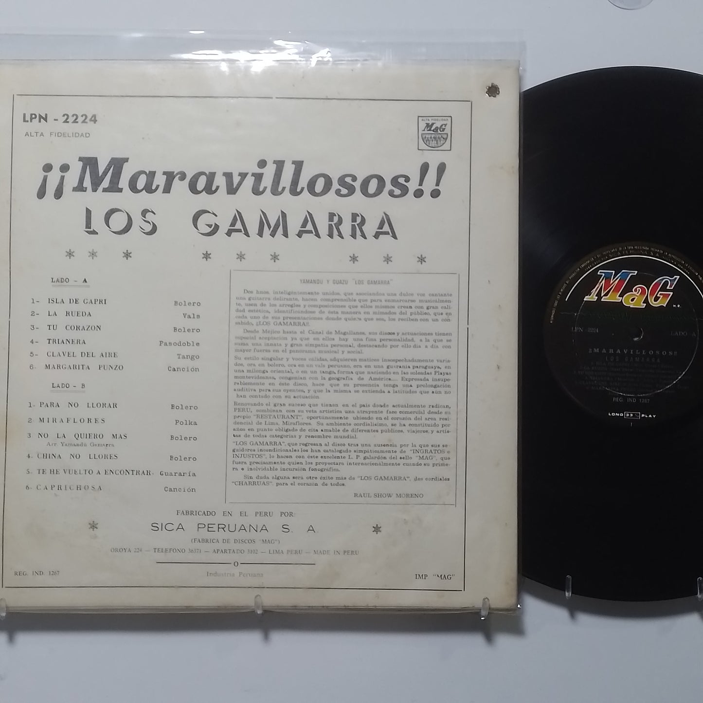 lp los gamarra maravillosos made peru 1960 latin bolero