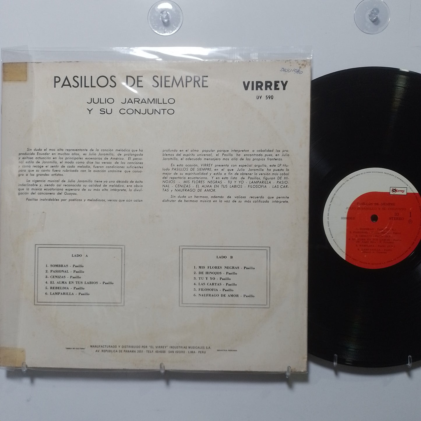 lp Julio Jaramillo Y Su Conjunto Pasillos De Siempre made peru 1965 pasillo folk