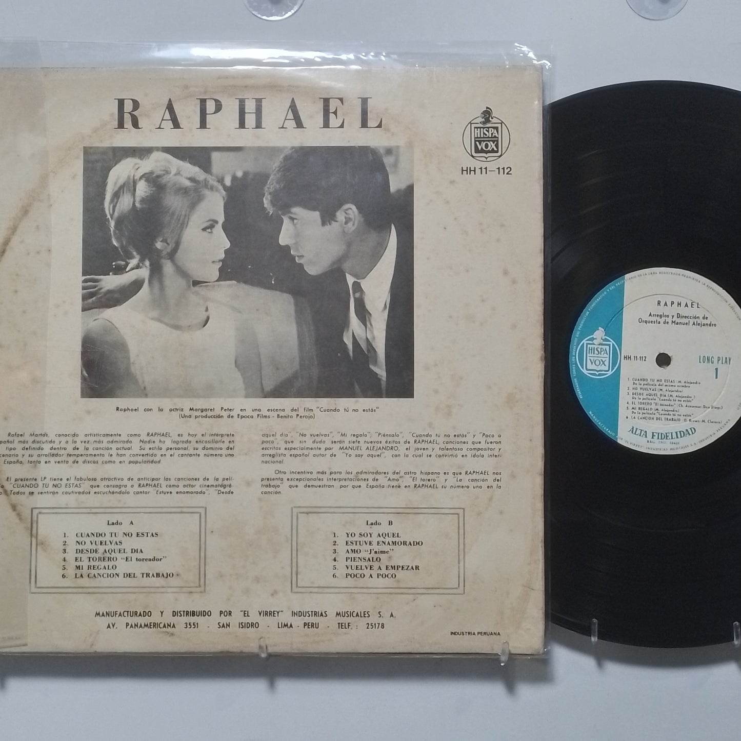 lp raphael canta raphael made peru 1966 balada