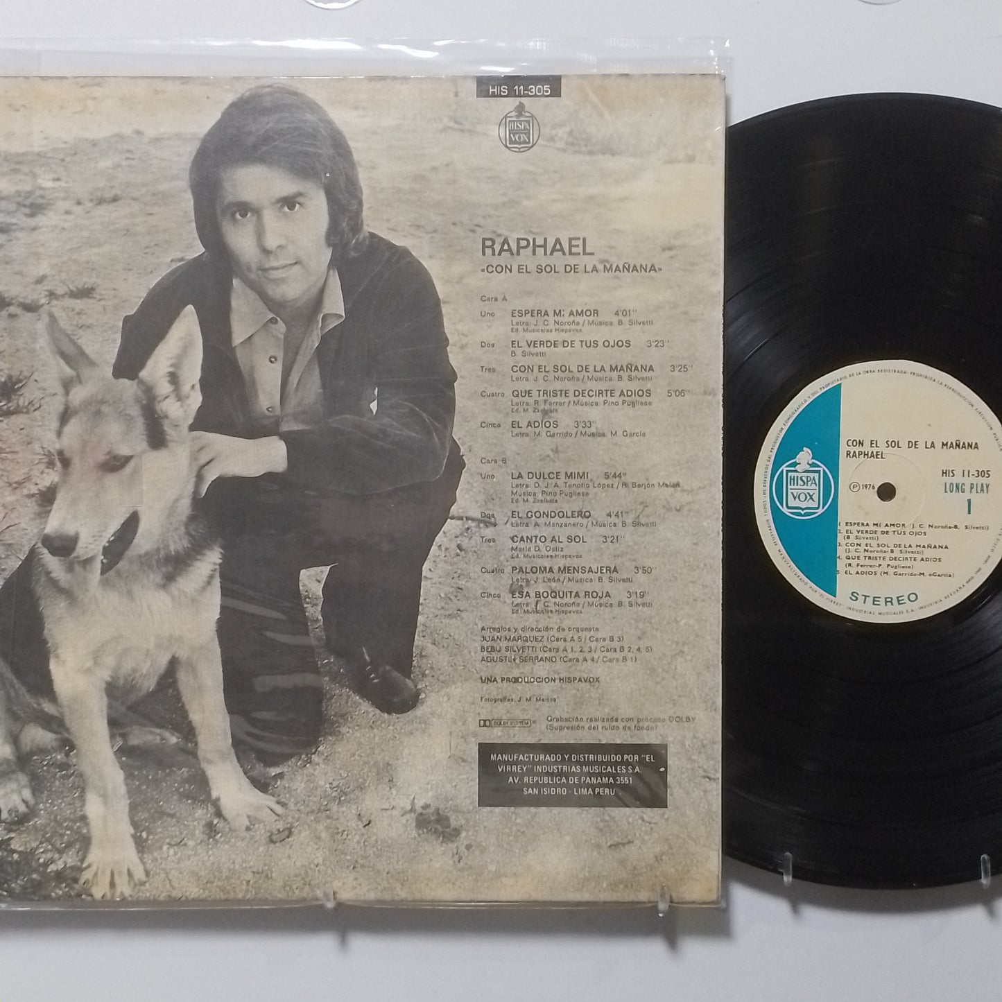 lp Raphael Con El Sol De La Mañana made peru 1976 español balada