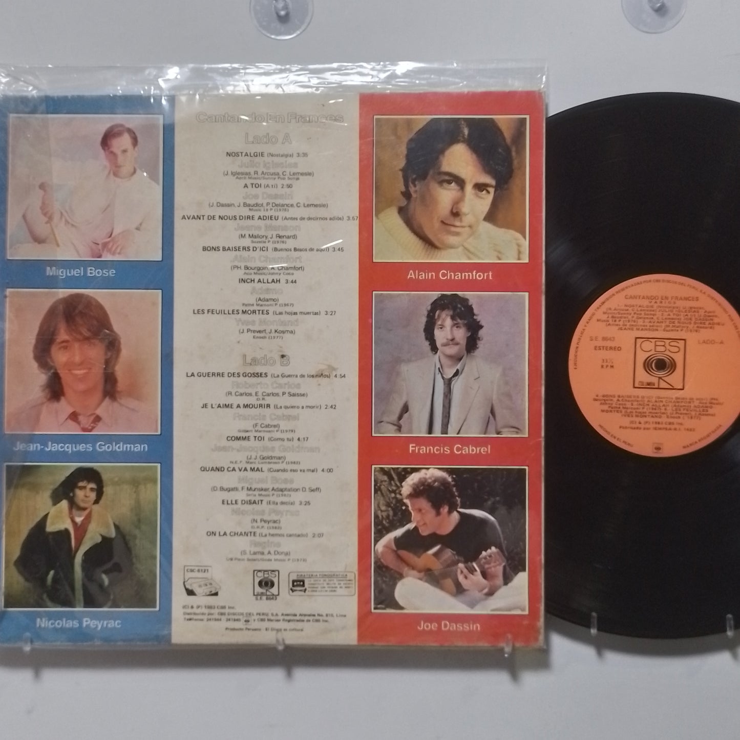 lp Cantando En Frances miguel bose julio iglesias roberto carlos varios made peru 1984 frances balada