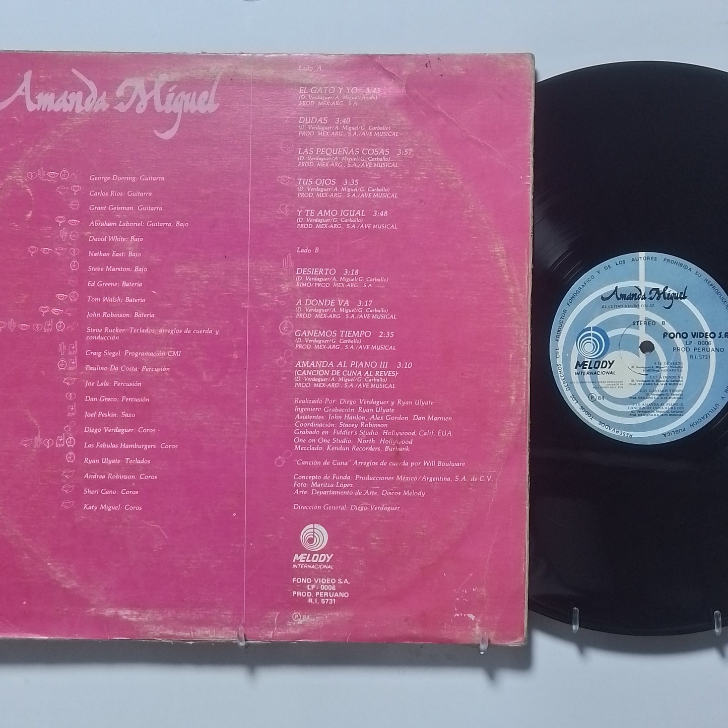 lp Amanda Miguel El Ultimo Sonido Vol III made peru 1984 latin pop