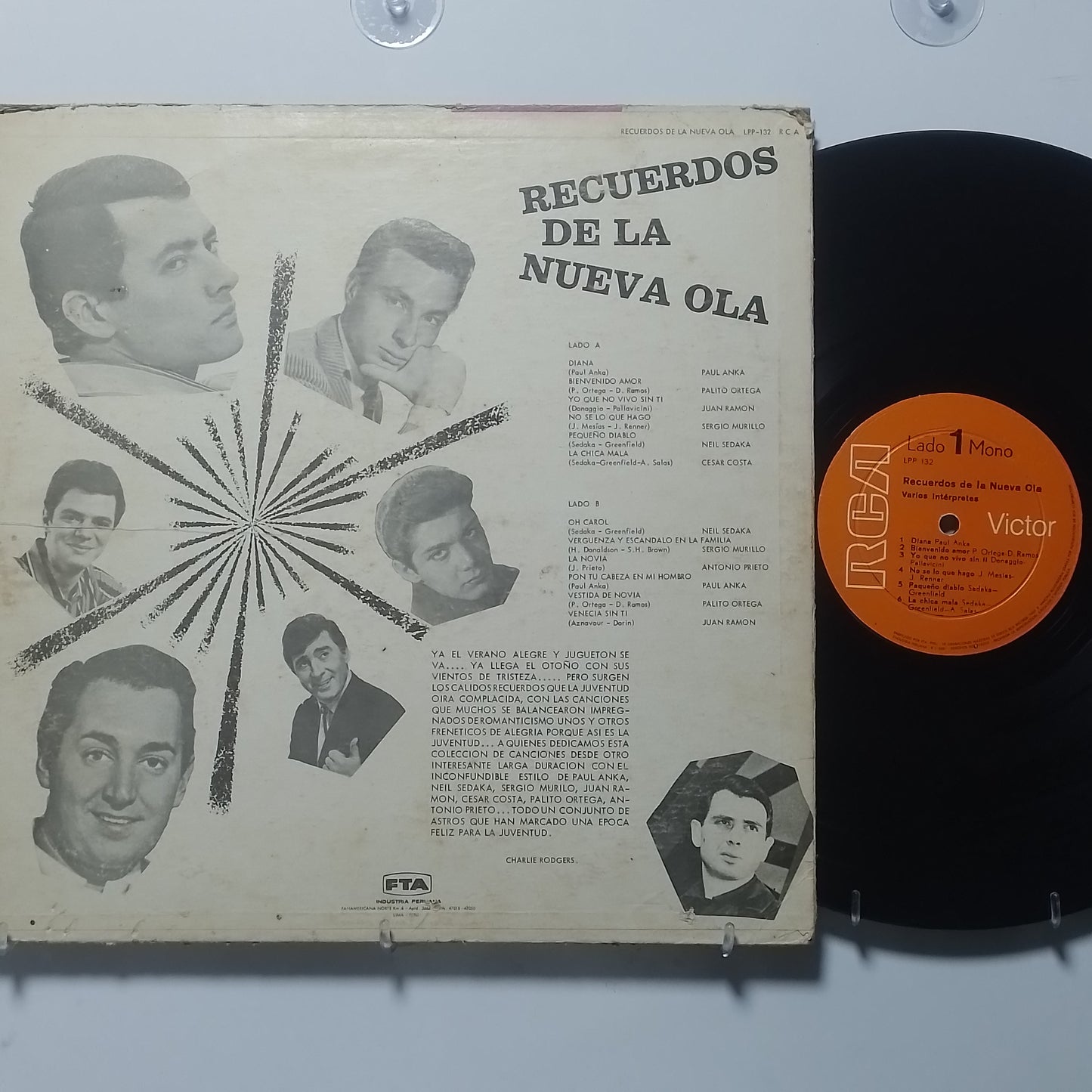 lp Recuerdos De La Nueva Ola palito ortega  paul anka neil sedaka varios made peru 1969 latin pop balada