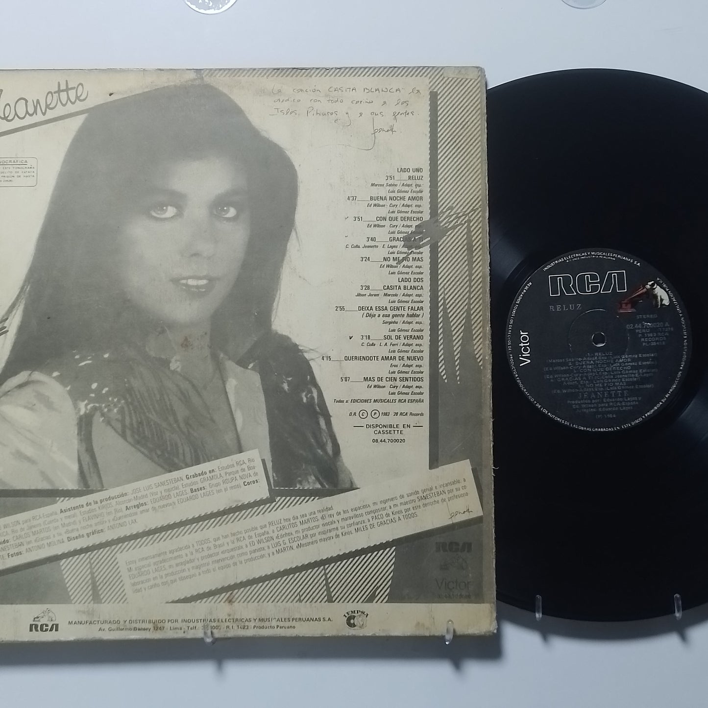 lp Jeanette Reluz made peru 1983 balada