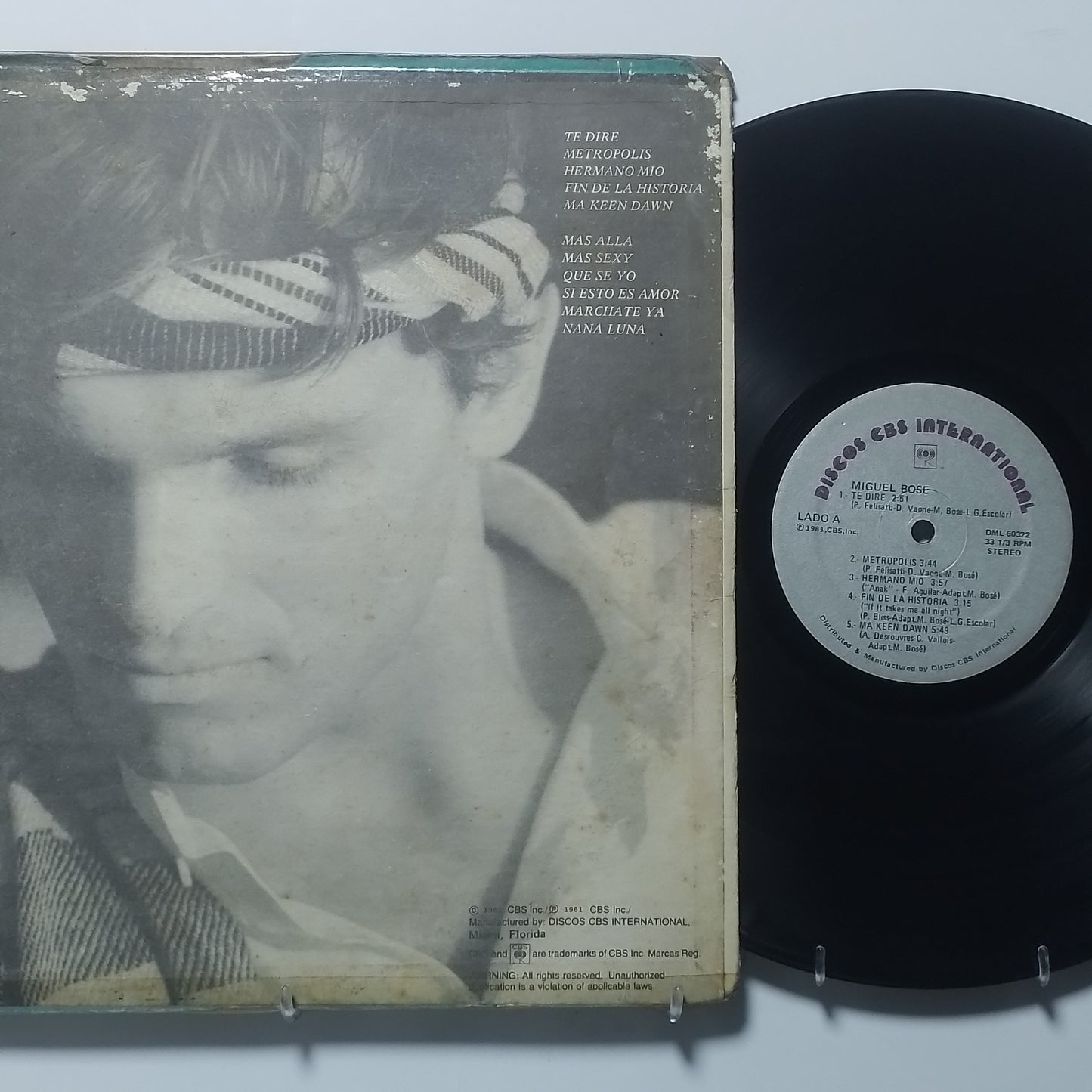 lp Miguel Bose Mas Alla made usa 1981 español rock