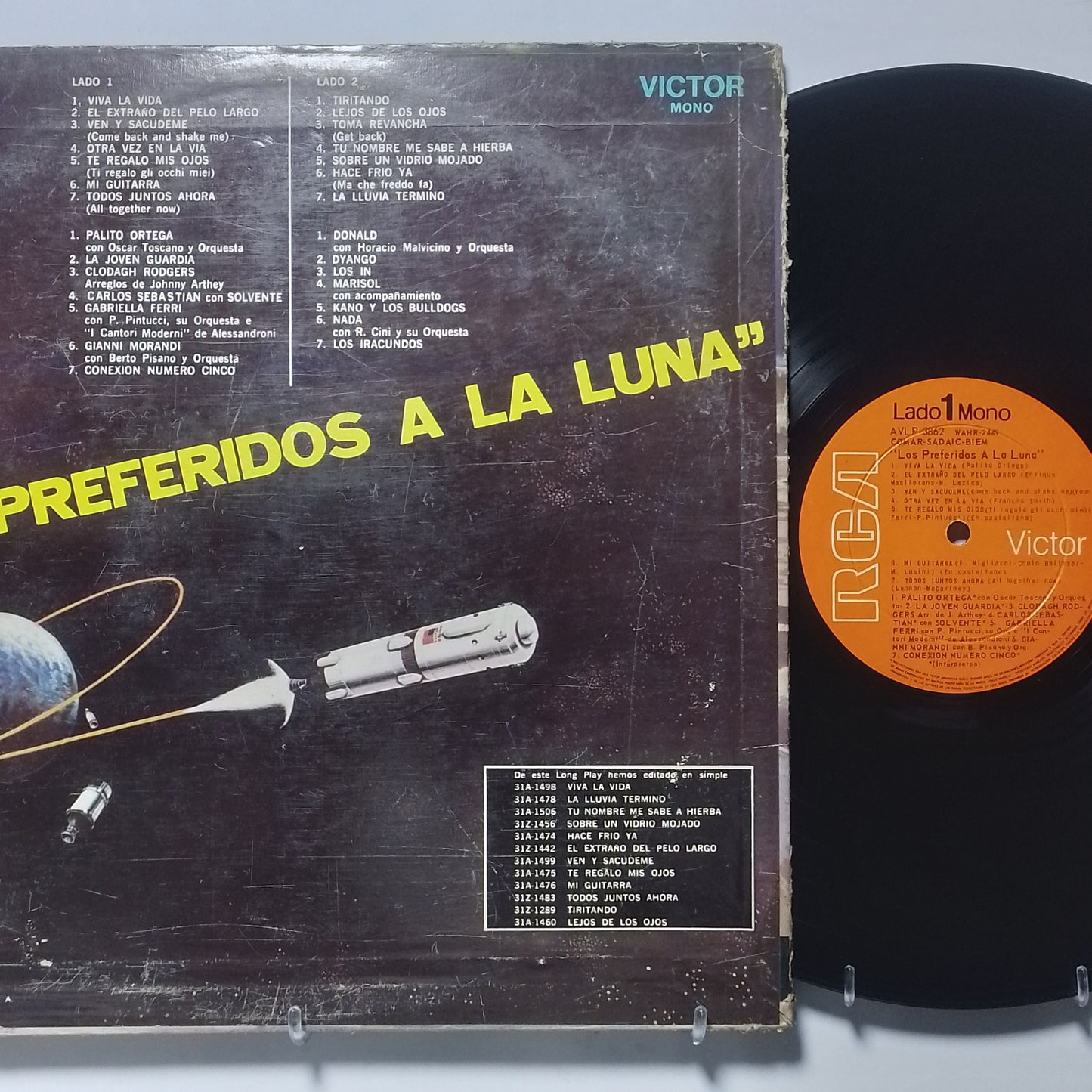 lp Los Preferidos A La Luna Palito Ortega La Joven Guardia Los Iracundos varios made argentina 1969 latin rock