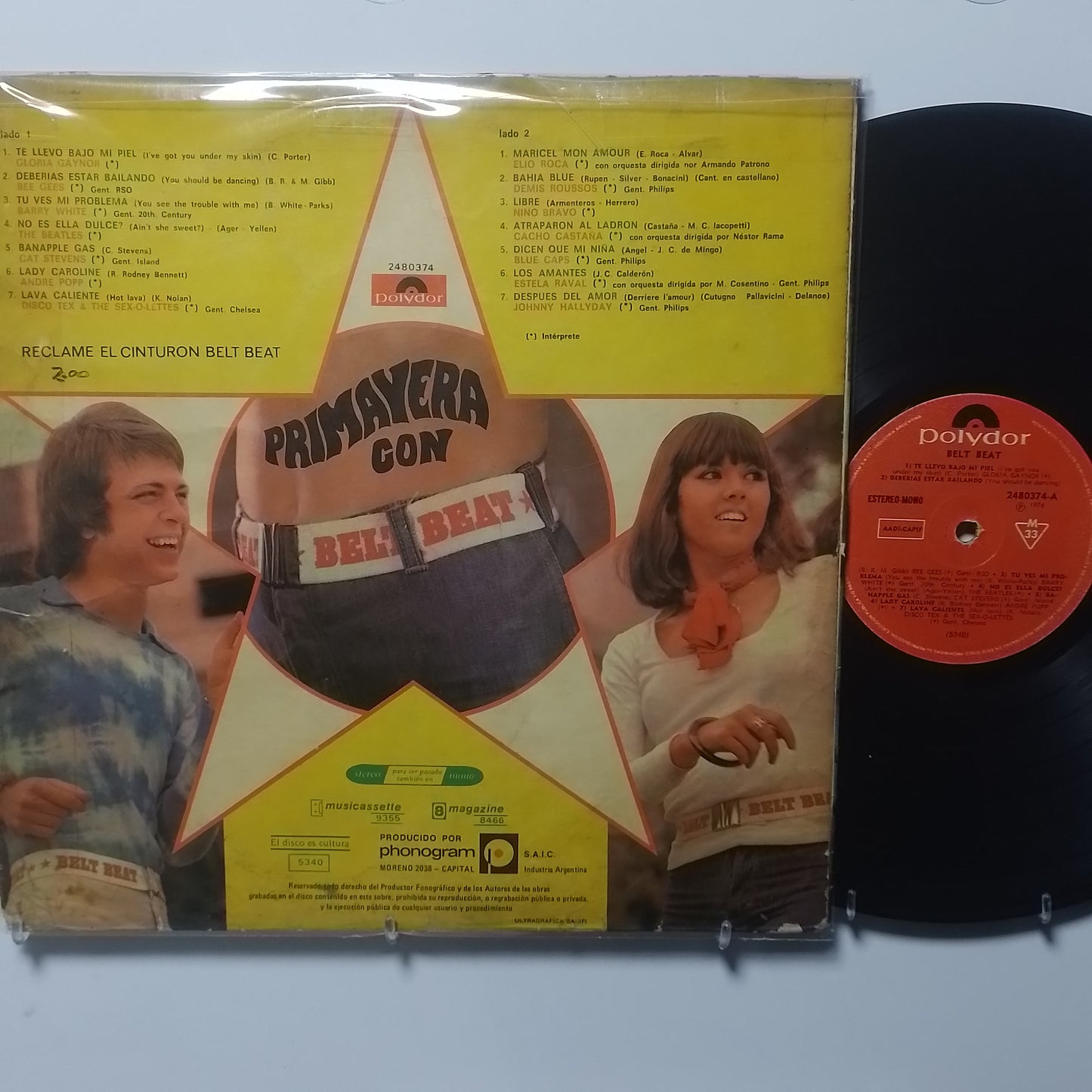 lp Primavera Con Belt Beat The Beatles Bee Gees Johnny Hallyday Nino Bravo varios made argentina 1976 rock