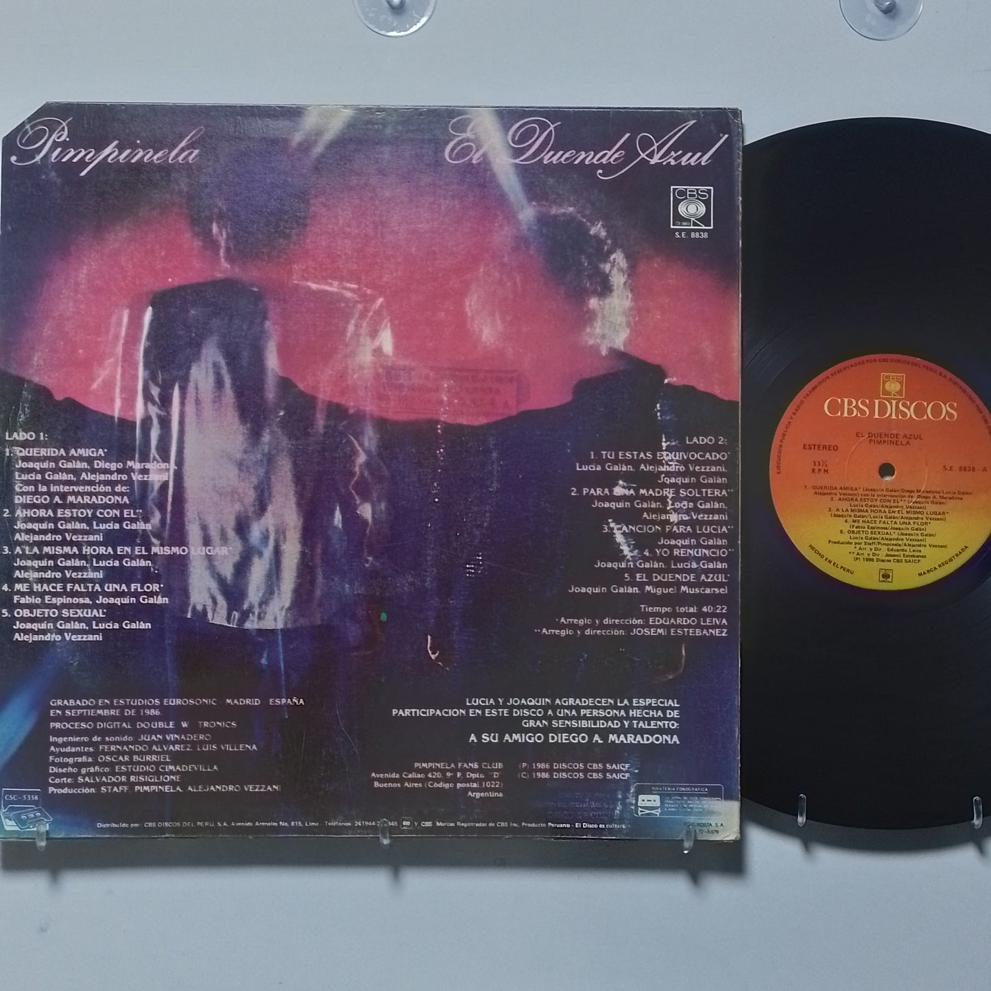 lp Pimpinela El Duende Azul made peru 1986 promocional latin pop