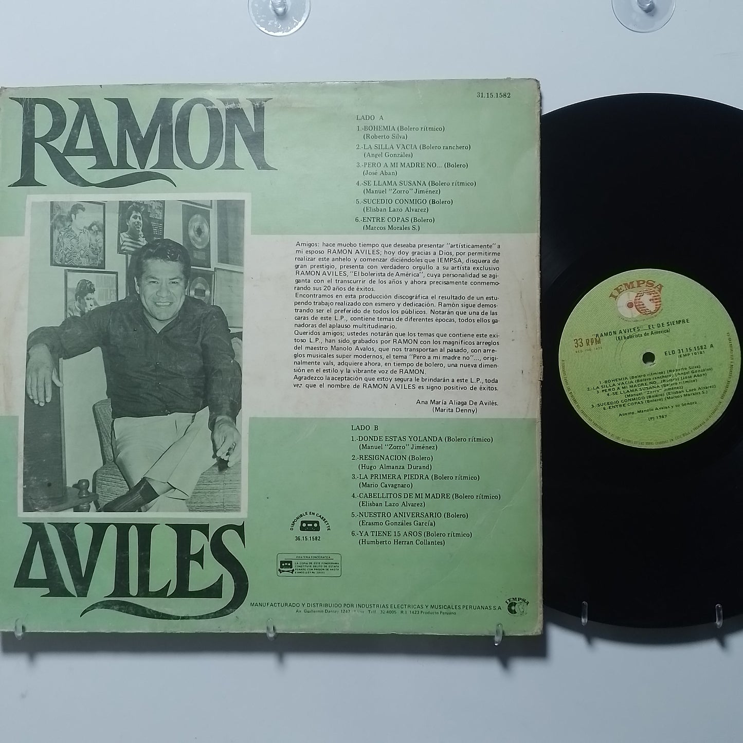 lp Ramon Aviles El De Siempre El Bolerista De America made peru 1987 bolero