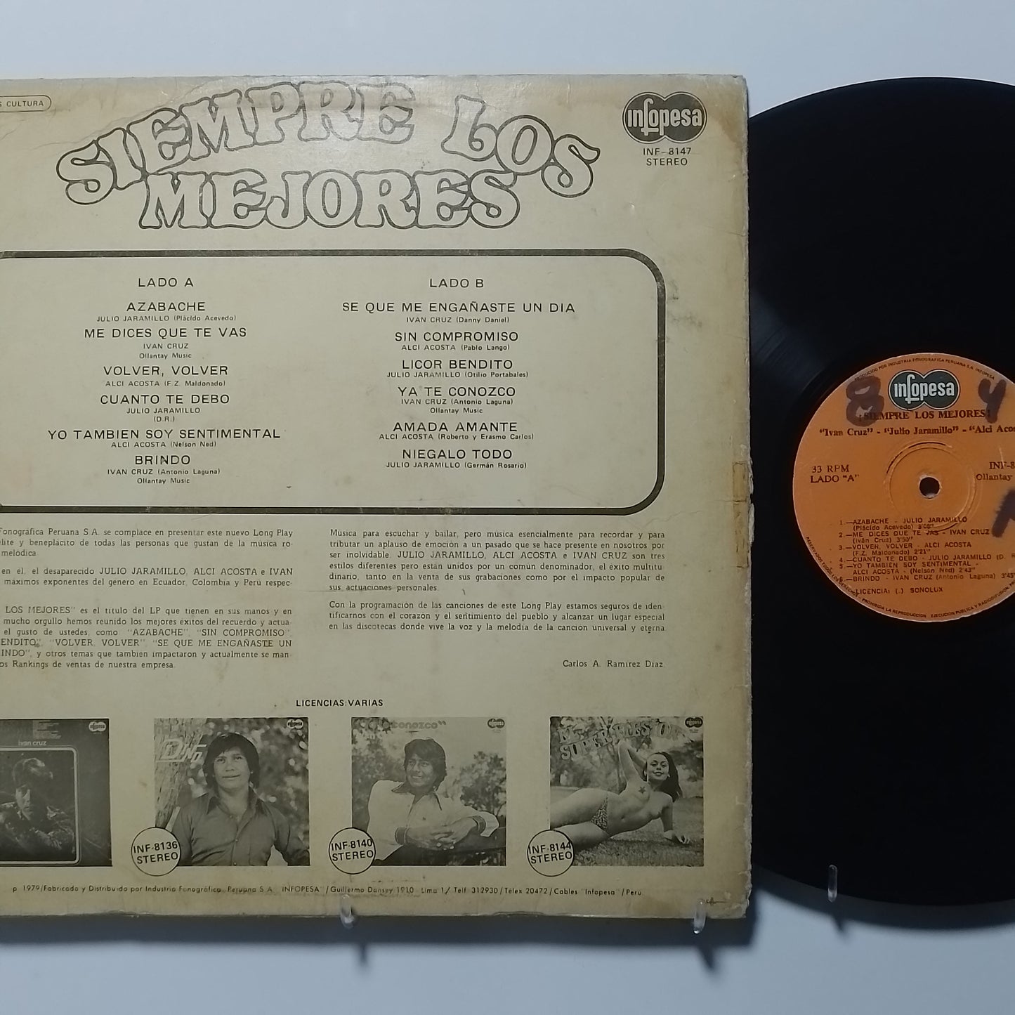 lp siempre los mejores julio jaramillo ivan cruz alci acosta made peru 1980 bolero