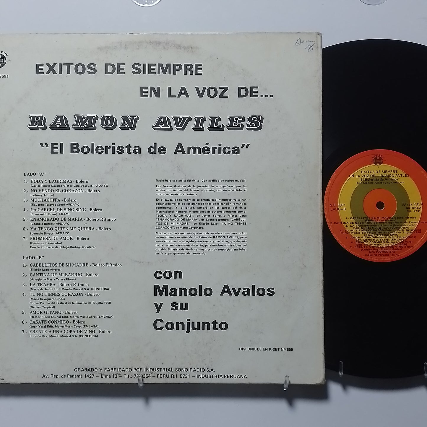 lp ramon aviles exitos de siempre en la voz de made peru 1969 bolero