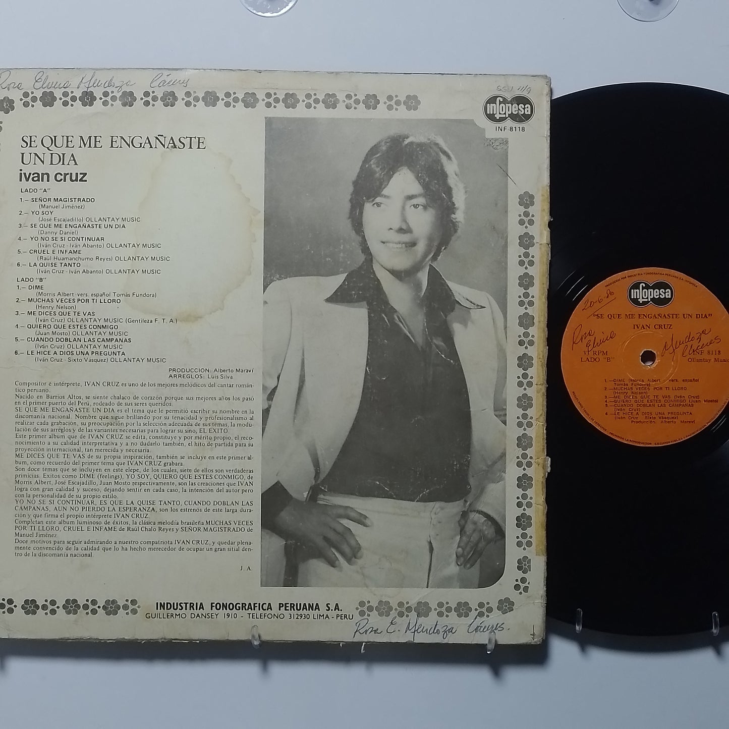 lp Ivan Cruz se que me engañaste un dia made peru 1978 bolero