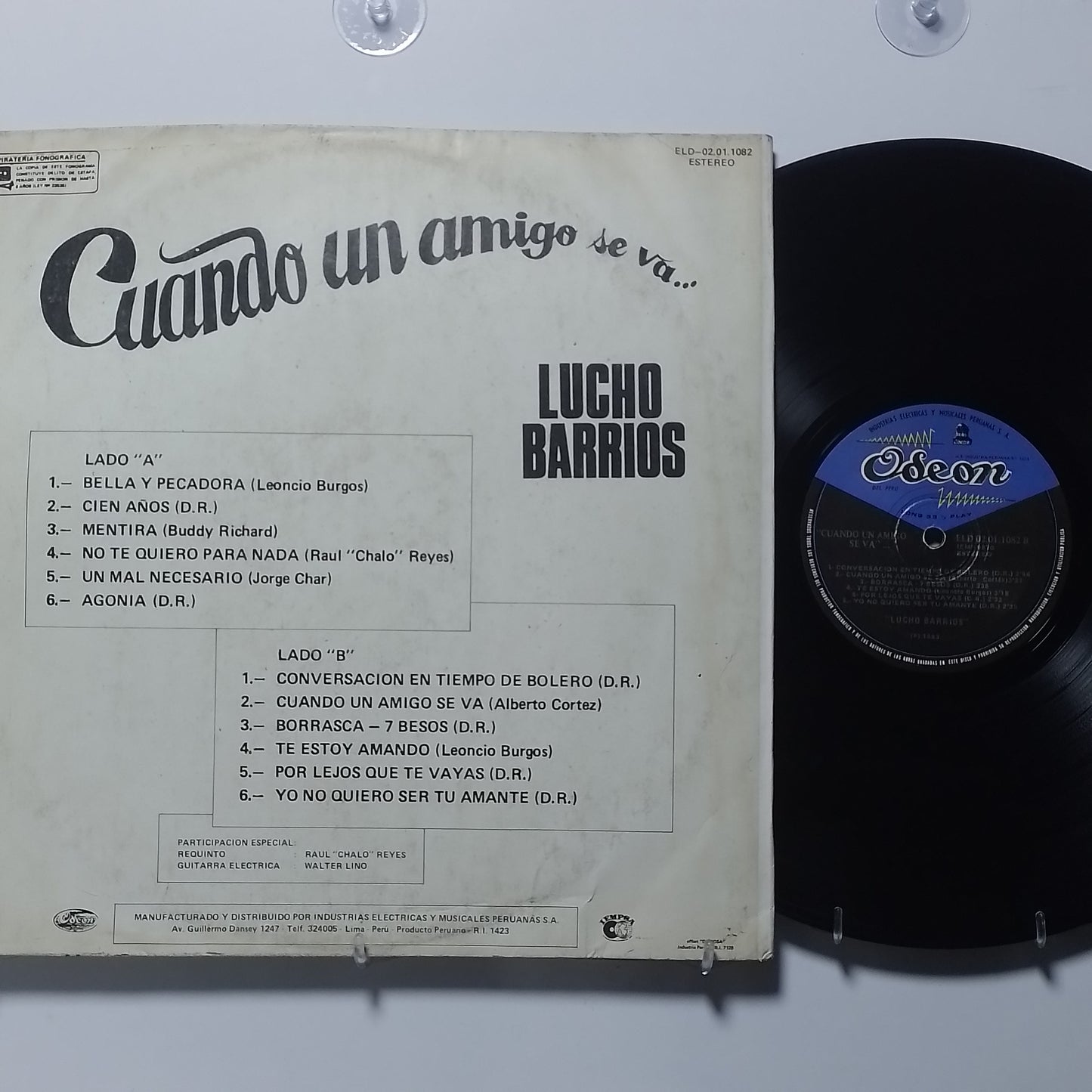 lp lucho barrios cuando un amigo se va made peru 1983 bolero