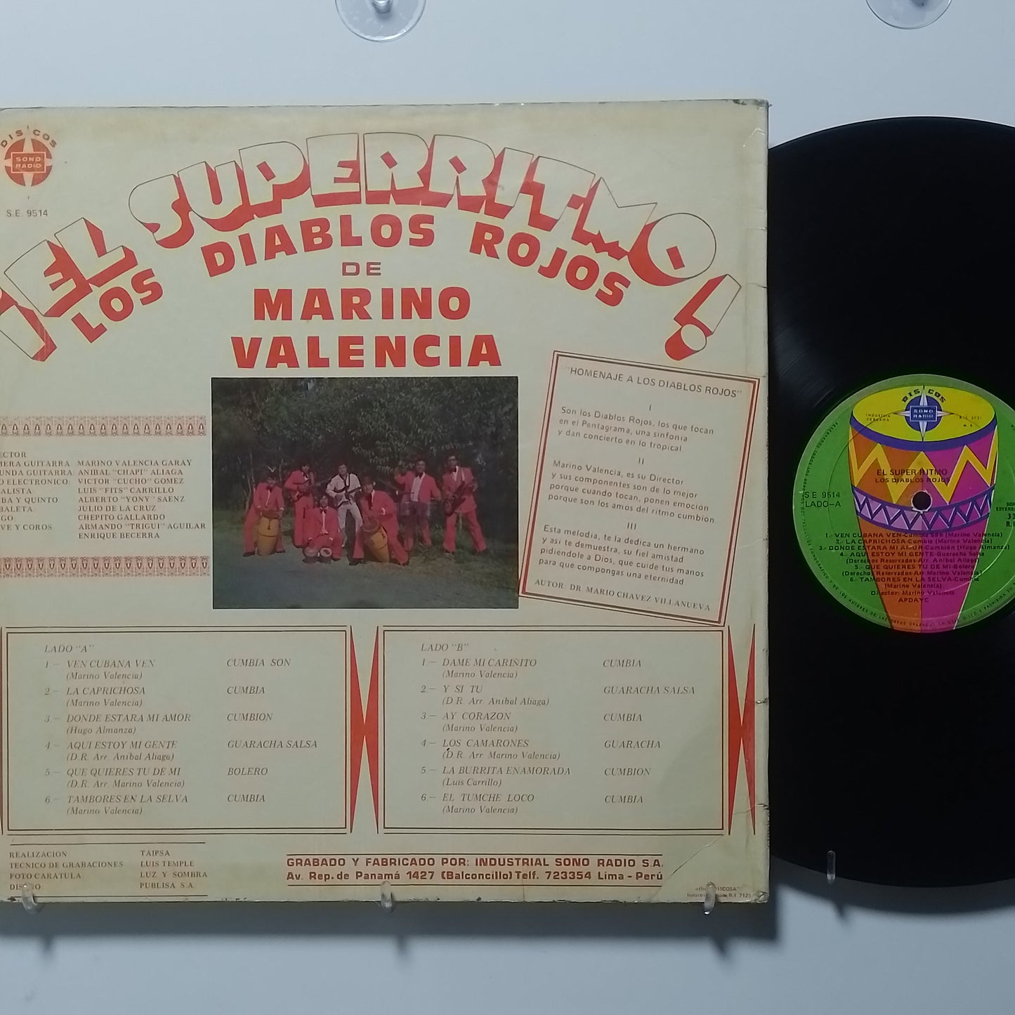 lp Los Diablos Rojos De Marino Valencia El Superritmo made peru 1975 latin cumbia