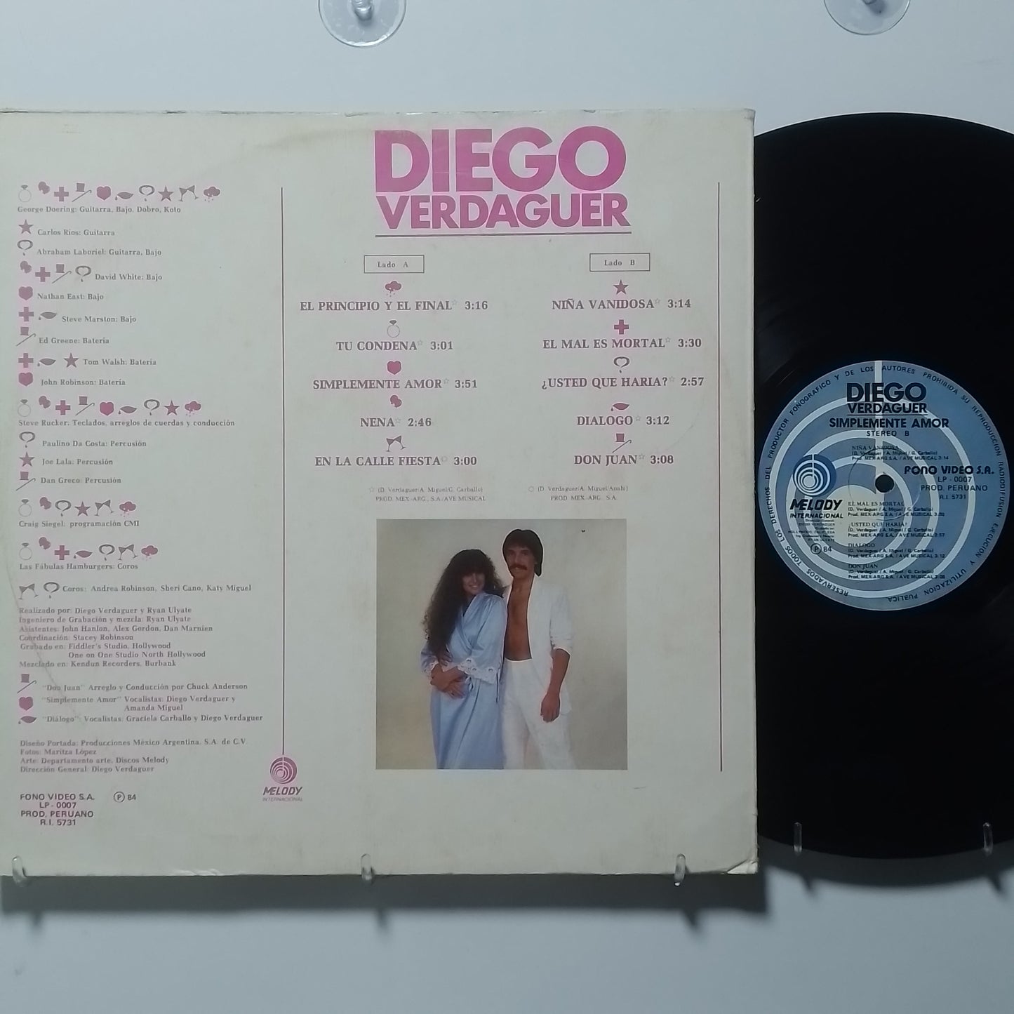 lp Diego Verdaguer Simplemente Amor made peru 1984 latin balada