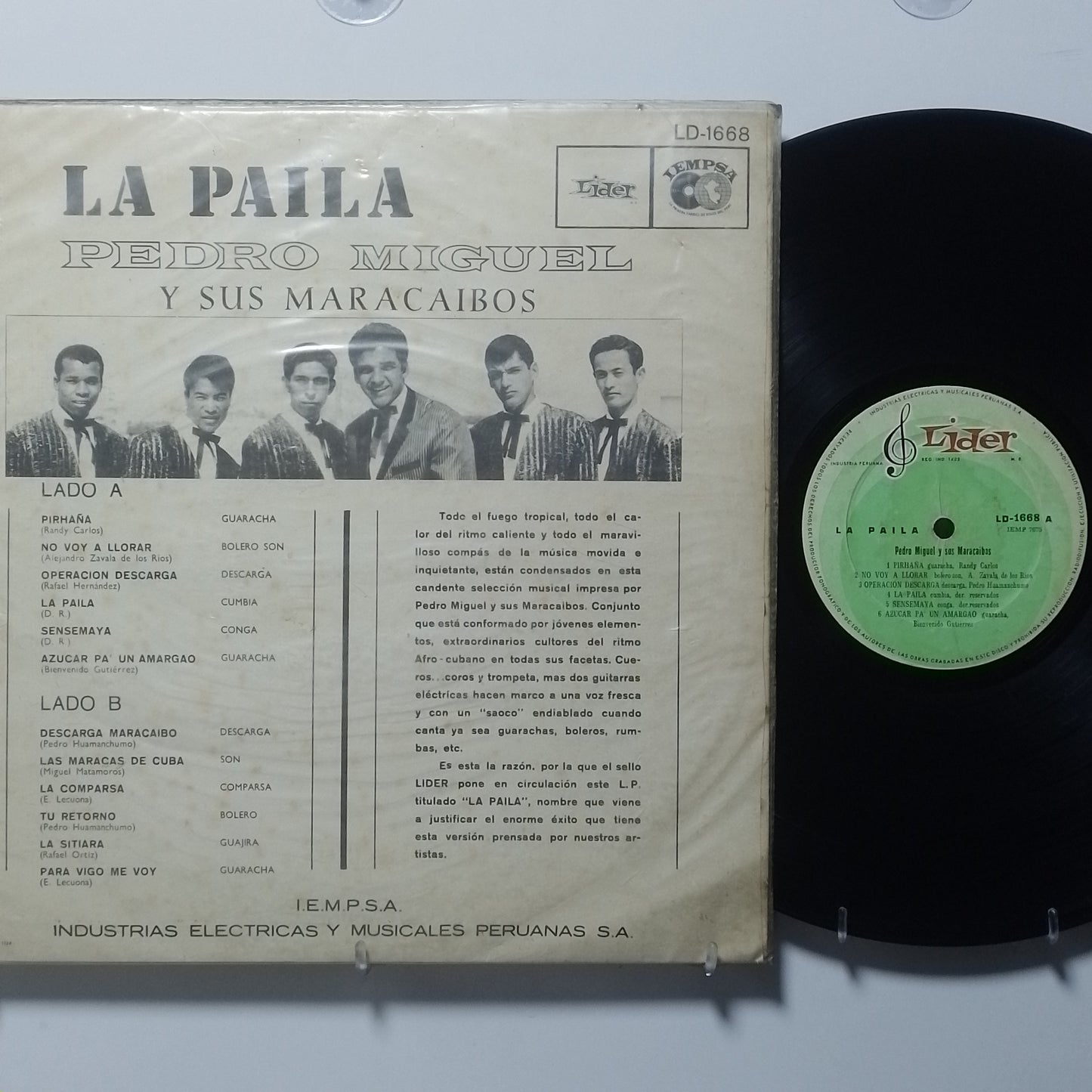 lp Pedro Miguel Y Sus Maracaibos La Paila made peru 1968 latin cumbia