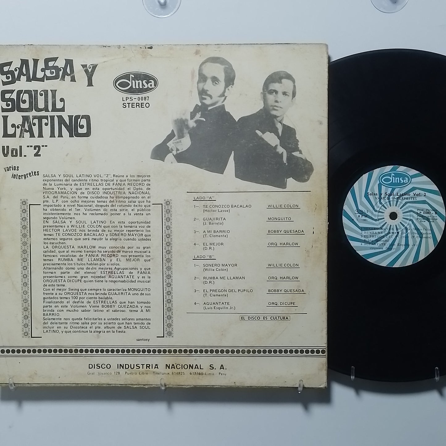 lp Salsa Y Soul Latino Vol 2 hector lavoe Willie Colon Orchestra Harlow varios made peru 1972 latin salsa