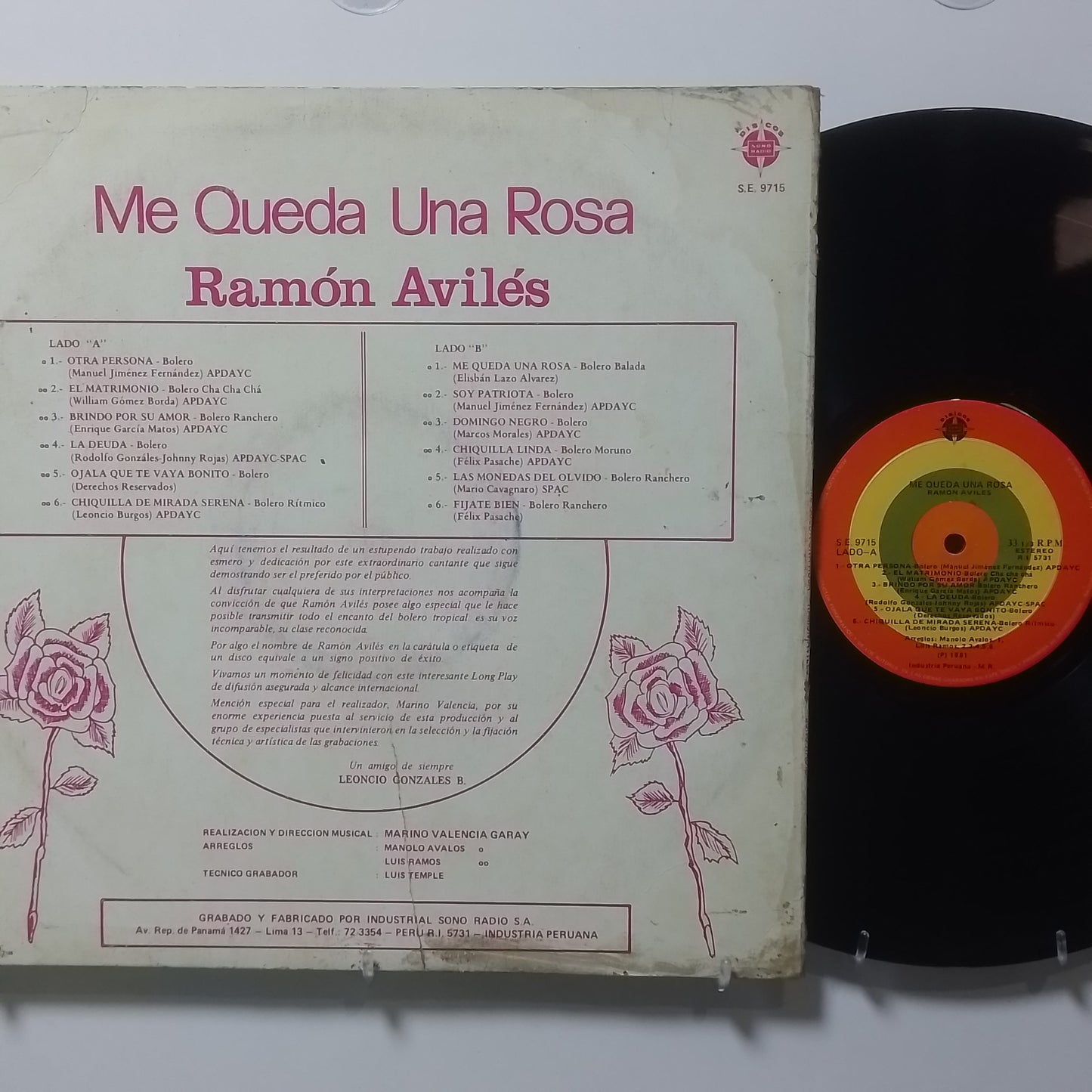 lp ramon aviles me queda una rosa made peru 1981 bolero latin