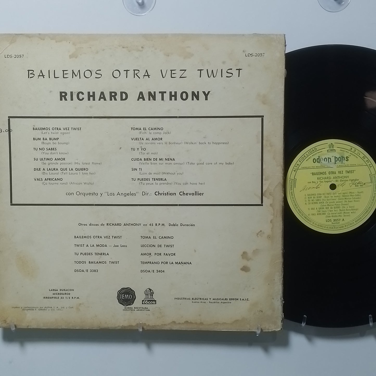 lp Richard Anthony bailemos otra vez twist made peru 1961 rock