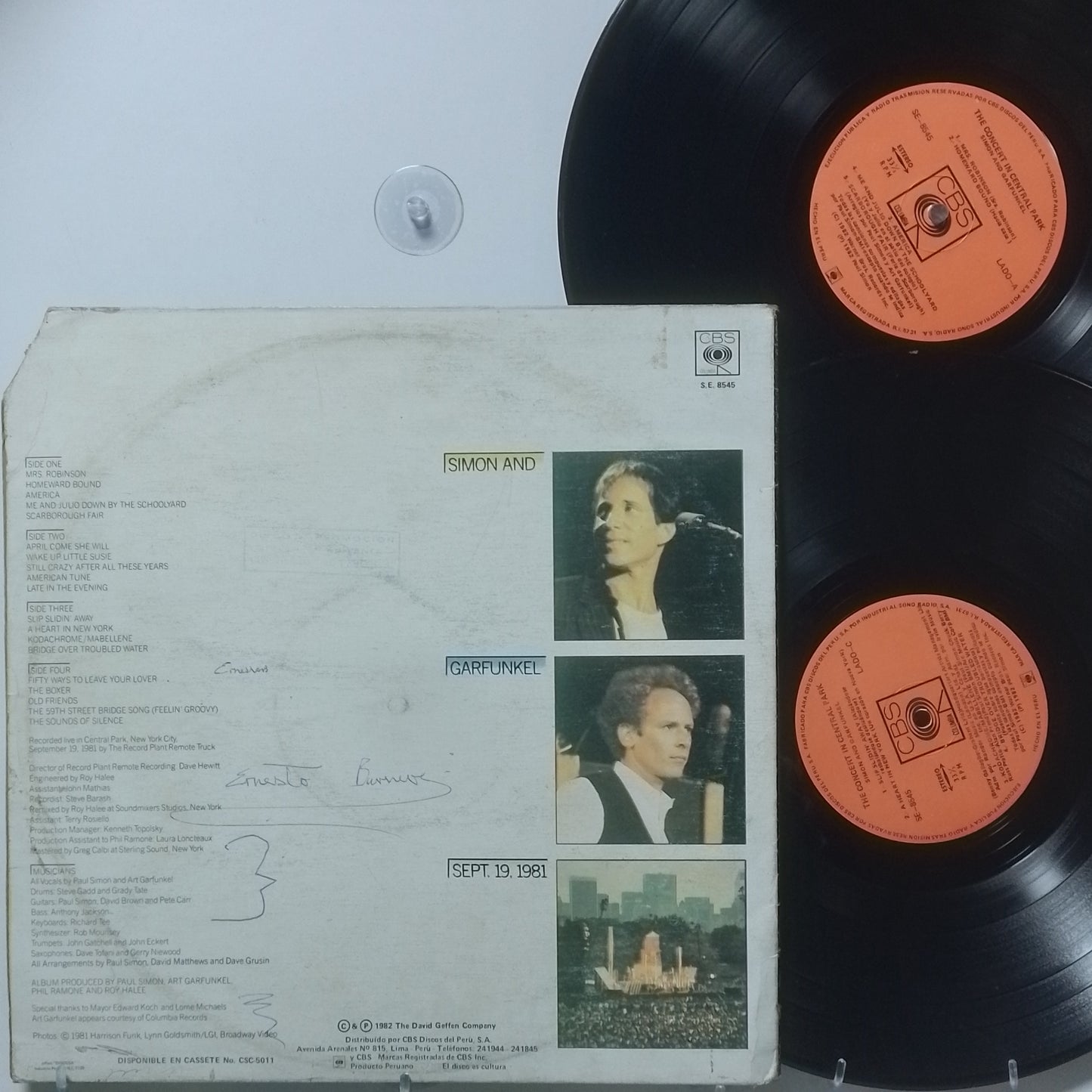 x2 lp simon and garfunkel the concert in central park made peru 1982 gatefold rock