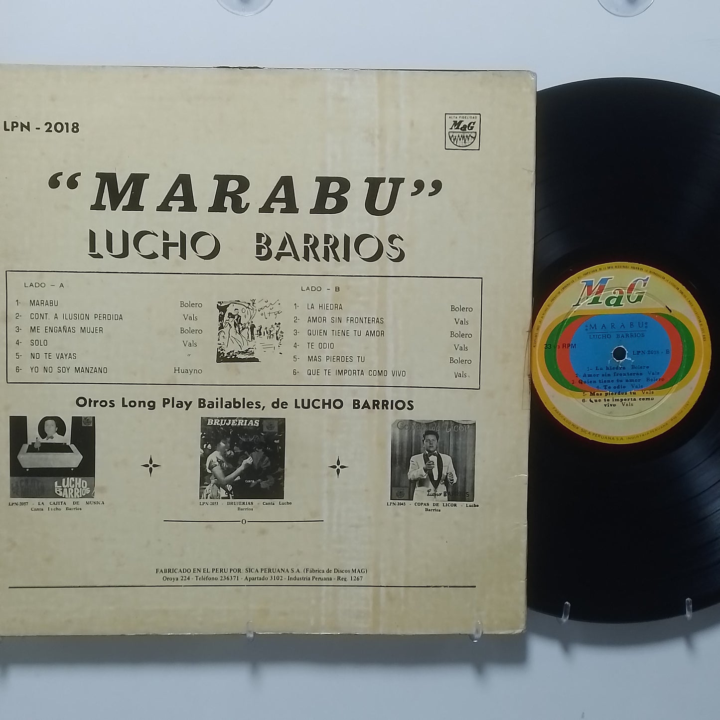 lp Lucho Barrios Marabu made peru 1957 bolero