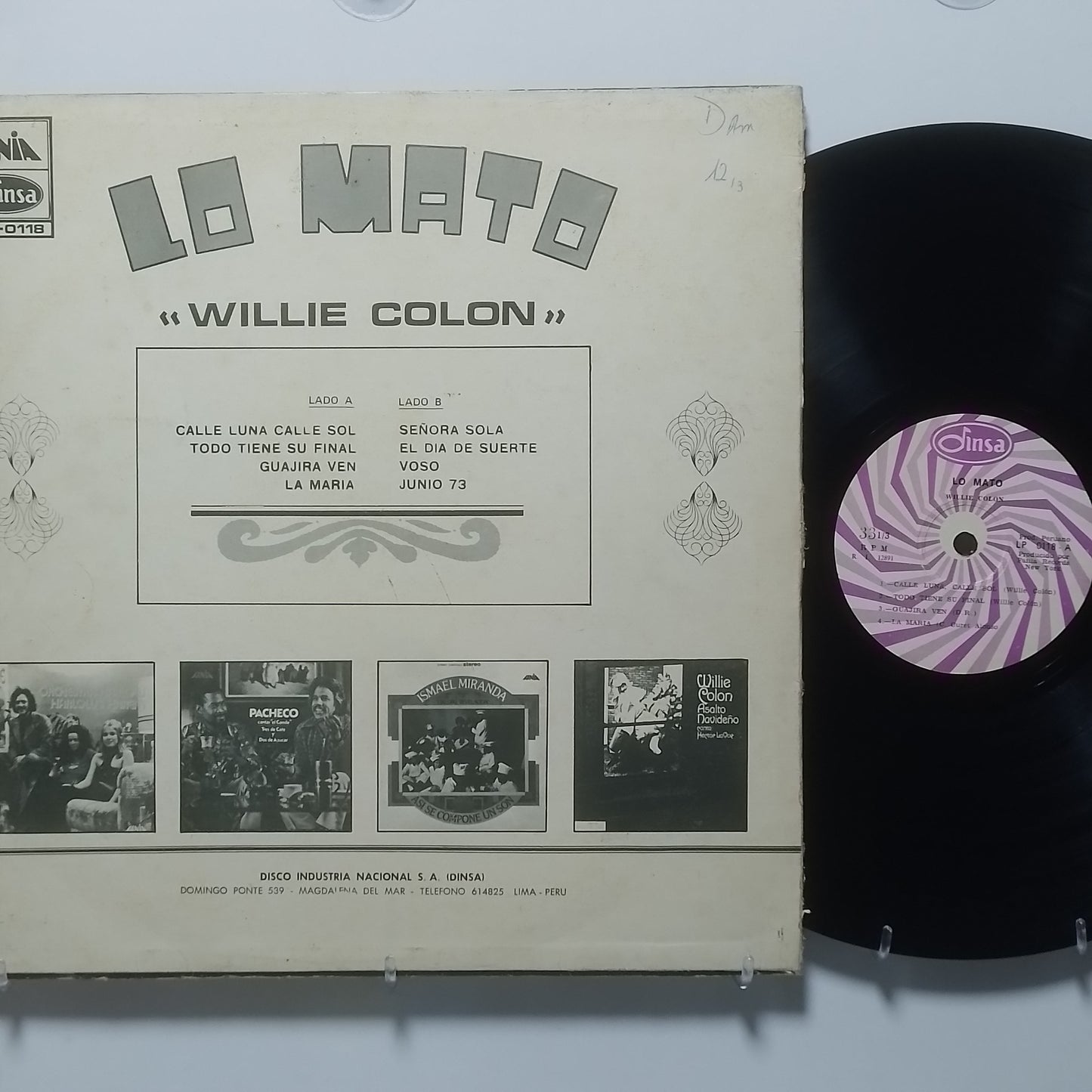 lp Willie Colon Lo Mato Si No Compra Este LP made peru 1973 latin salsa