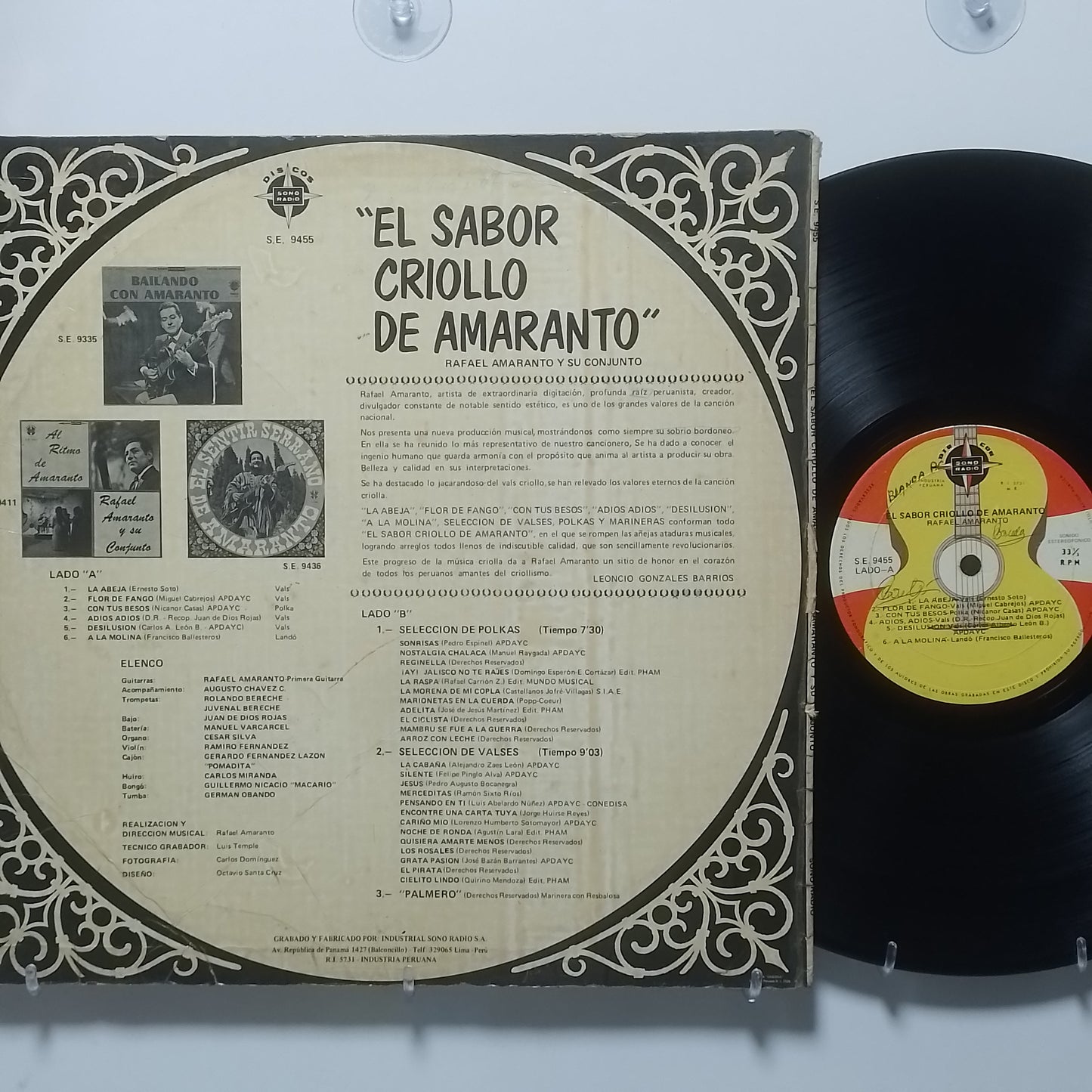 lp Rafael Amaranto Y Su Conjunto El Sabor Criollo De Amaranto made peru 1974 criollo folk