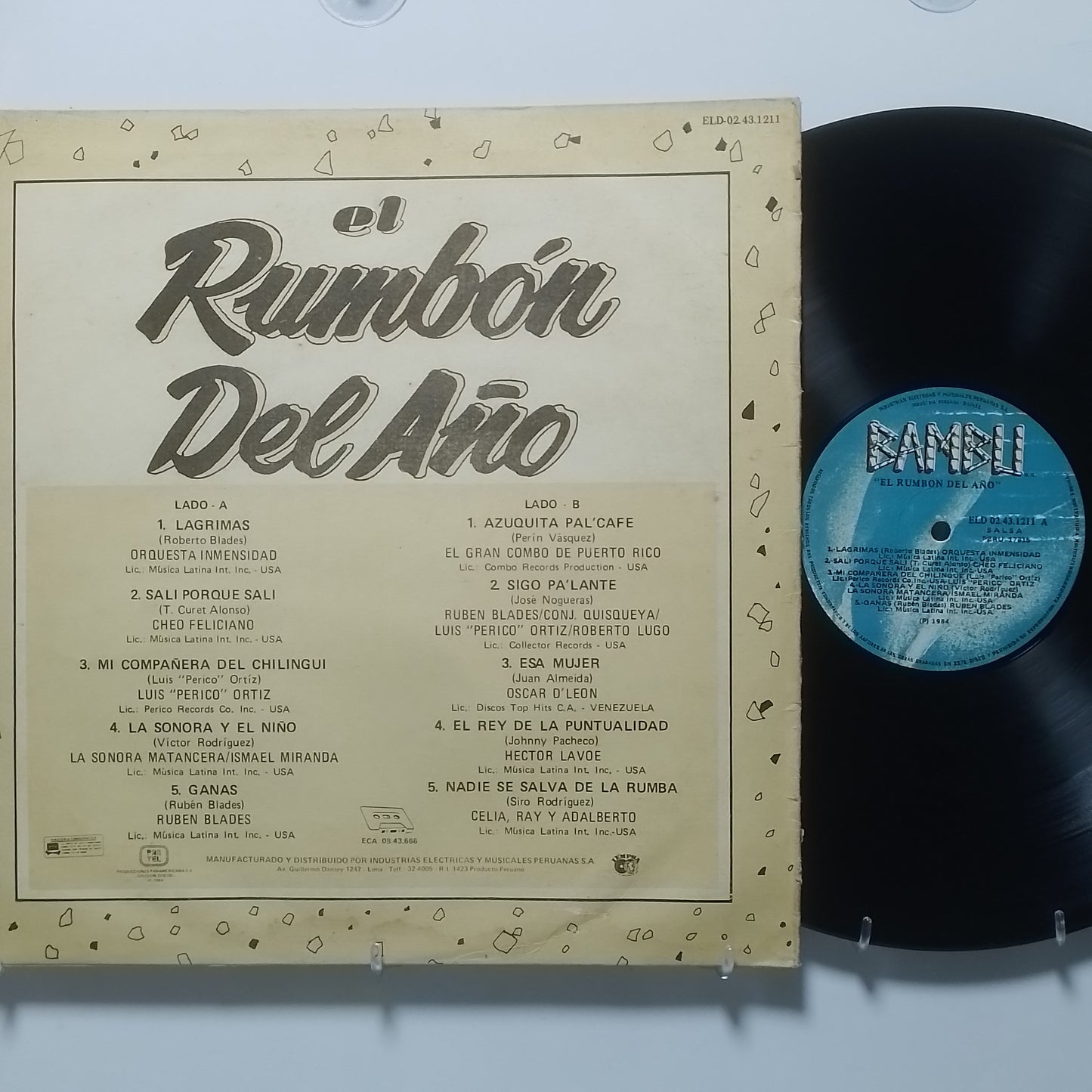 lp Rumbon Del Año Hector Lavoe Ruben Blades Cheo Feliciano varios made peru 1984 salsa