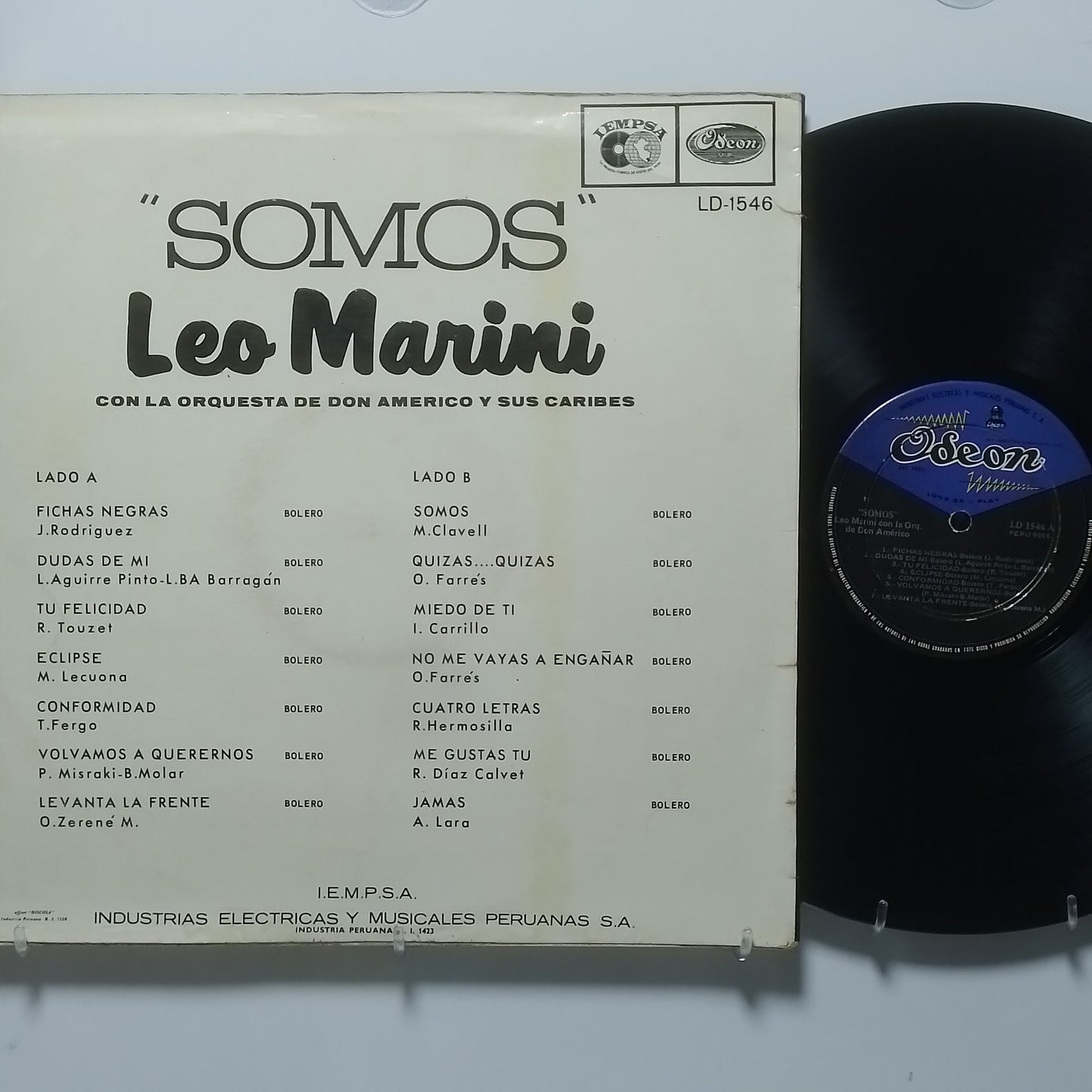 lp Leo Marini Con Don Americo Y Sus Caribes Somos made peru 1965 latin bolero