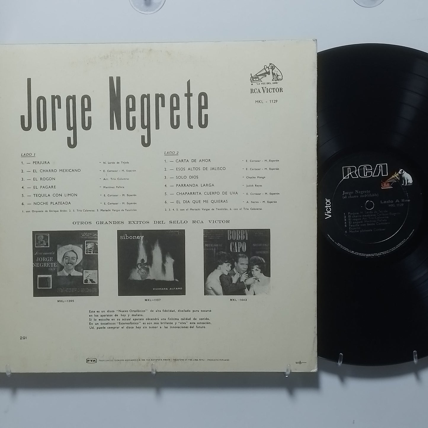 lp Jorge Negrete Perjura Y Otros exitos El Charro Inolvidable made mexico 1959 ranchera folk