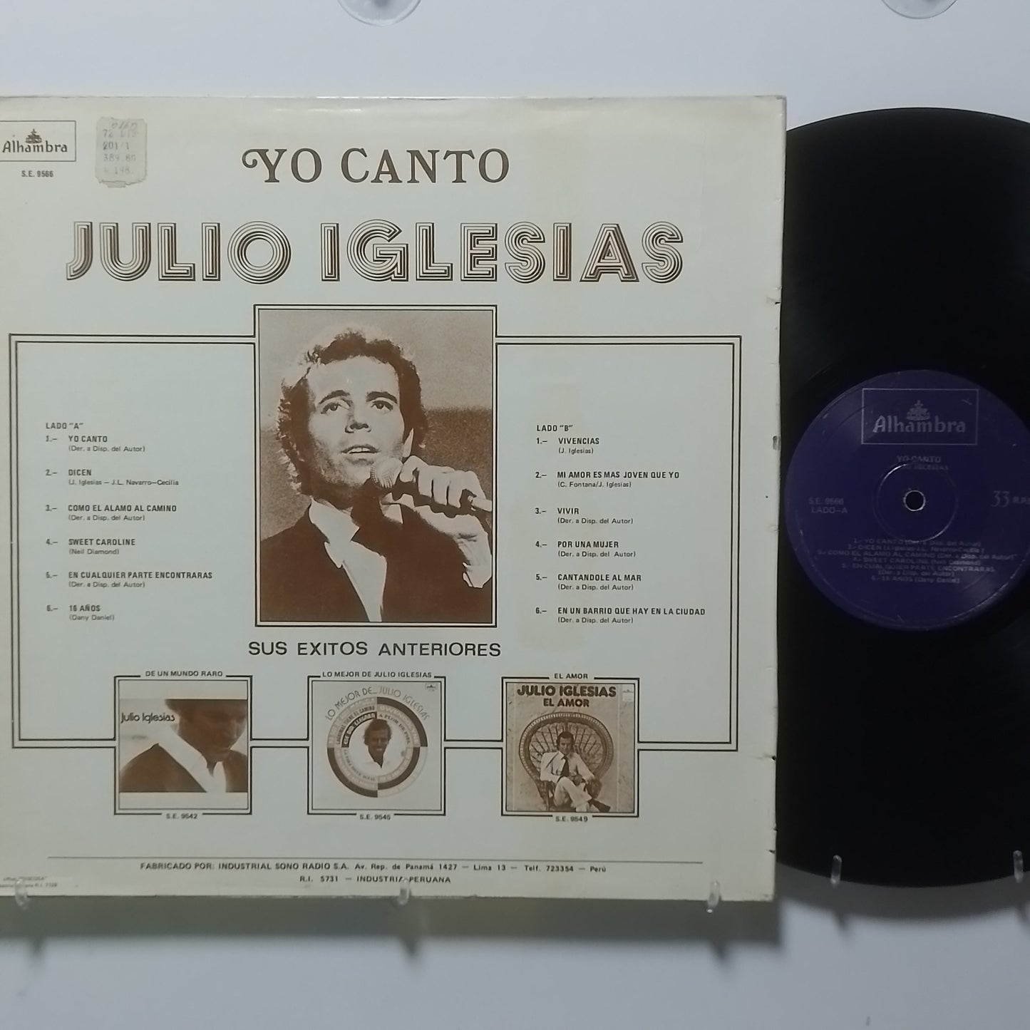 lp Julio Iglesias Yo Canto made peru 1976 latin pop