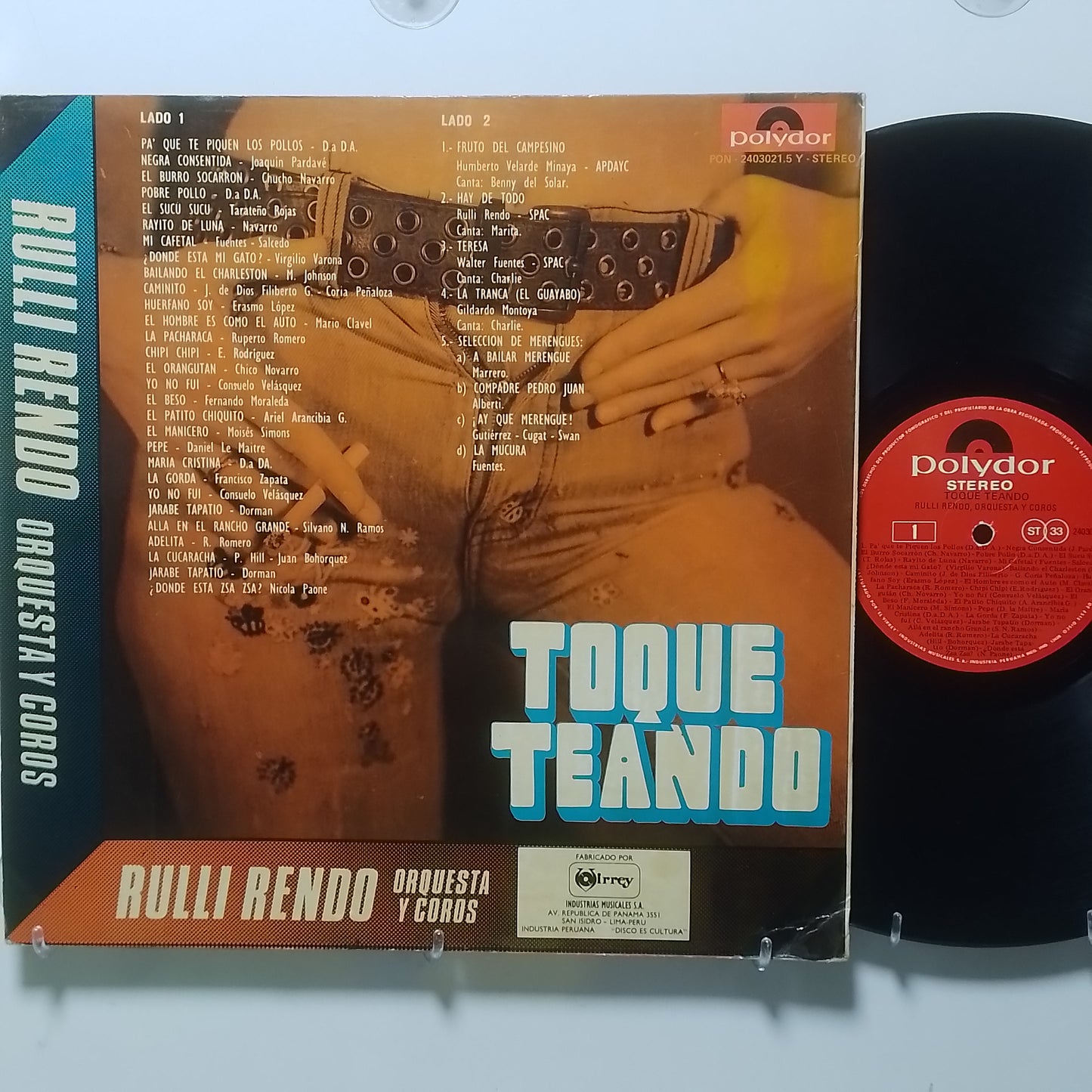 lp Rulli Rendo Orquesta y Coros Toque Teando made peru 1978 latin cumbia