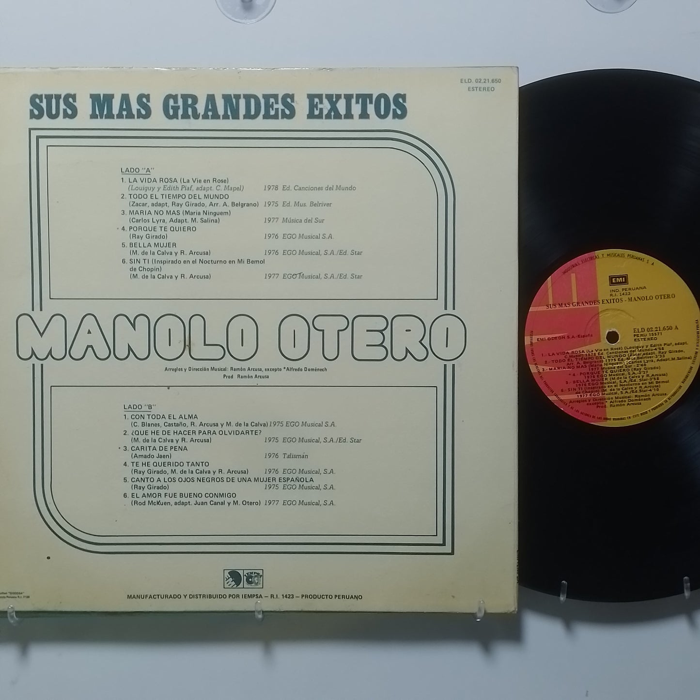 lp Manolo Otero sus Mas Grandes Exitos made peru 1978 pop balada