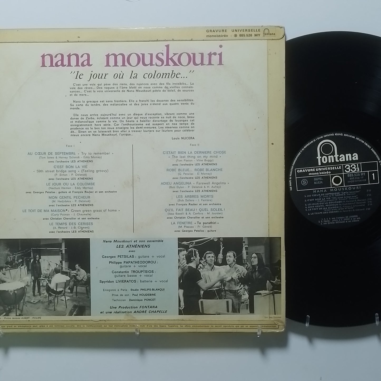 lp ana Mouskouri Le Jour Où La Colombe made francia 1967 pop