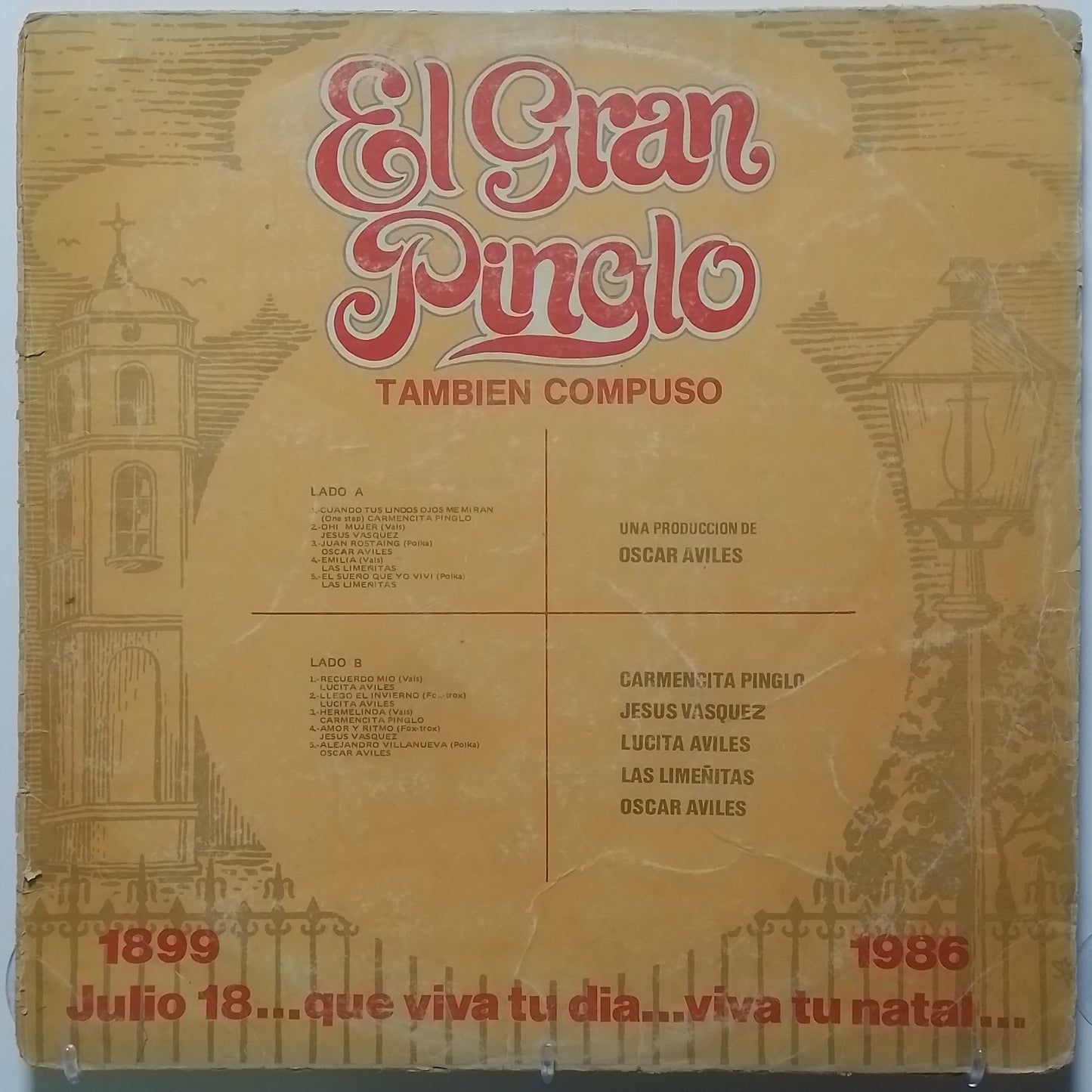 lp Oscar Aviles El Gran Pinglo Tambien Compuso made peru 1986 criollo folk